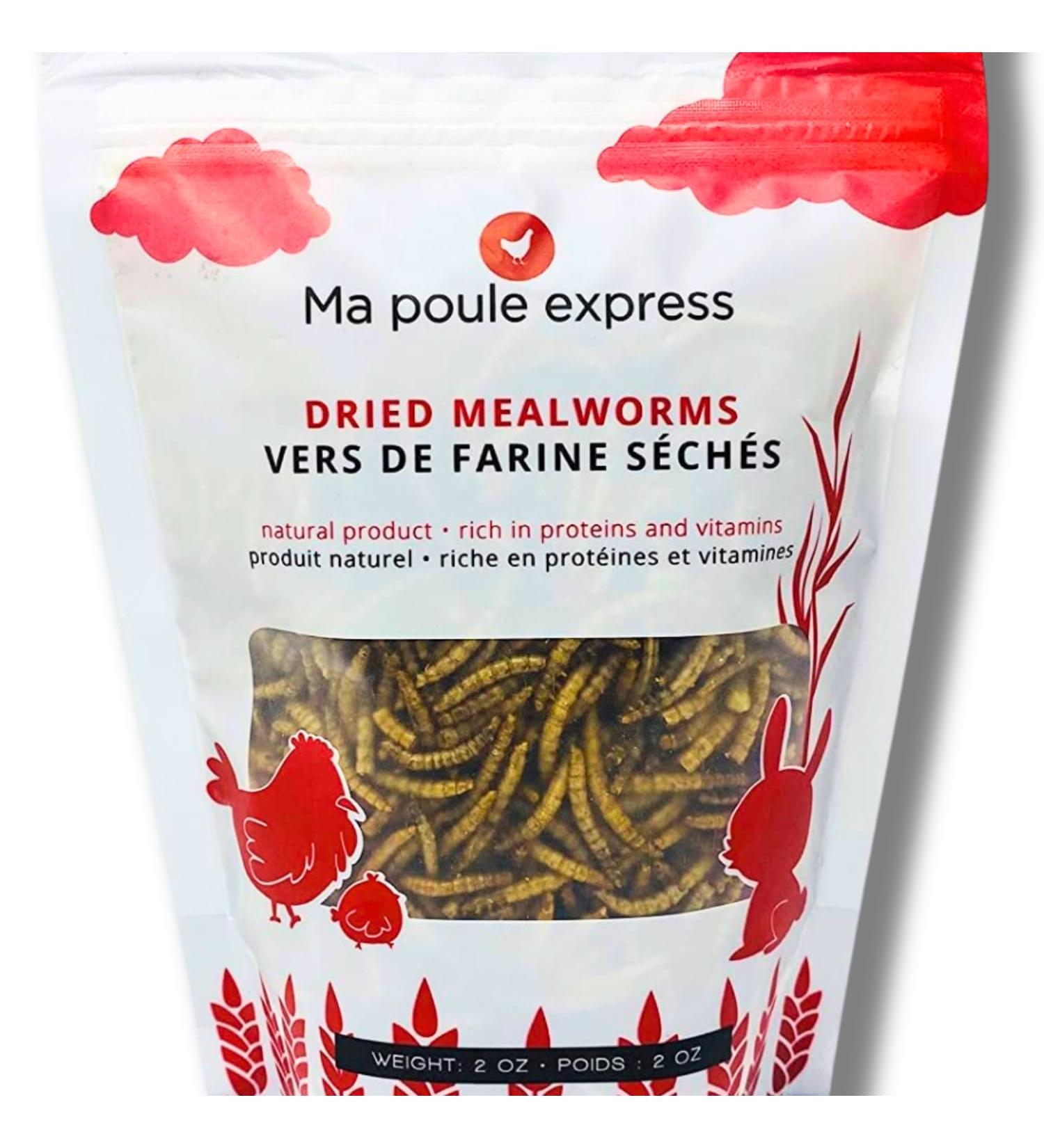 2 oz - Ma Poule Express Dried Mealworms for Wild Birds etc. Approx. 2 000 Mealworms - Buy Online on GoSupps.com