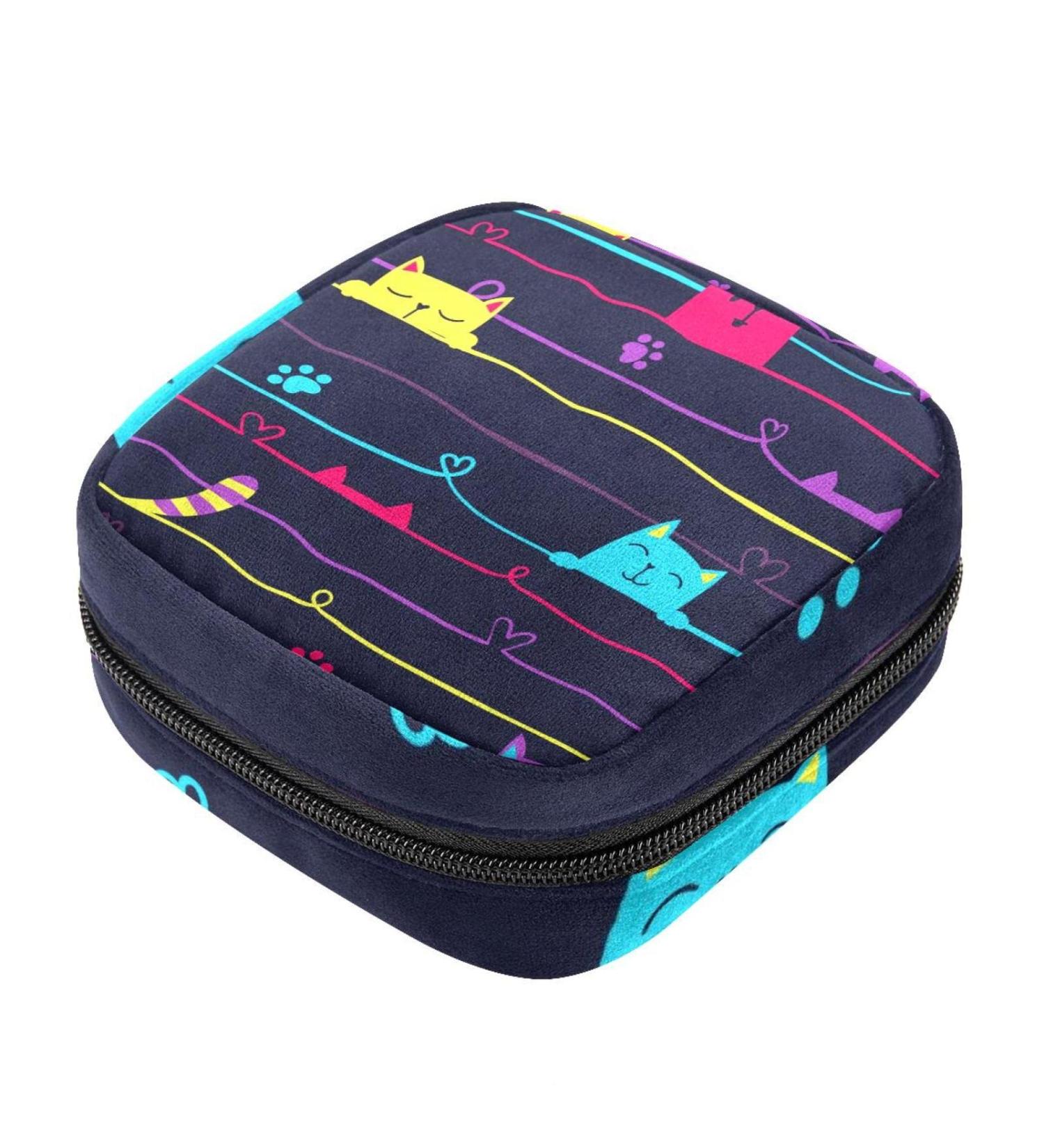 Colorful Cat Paws Menstrual Cup - Portable Zipper Bag for Teens & Women - Buy Online on GoSupps.com