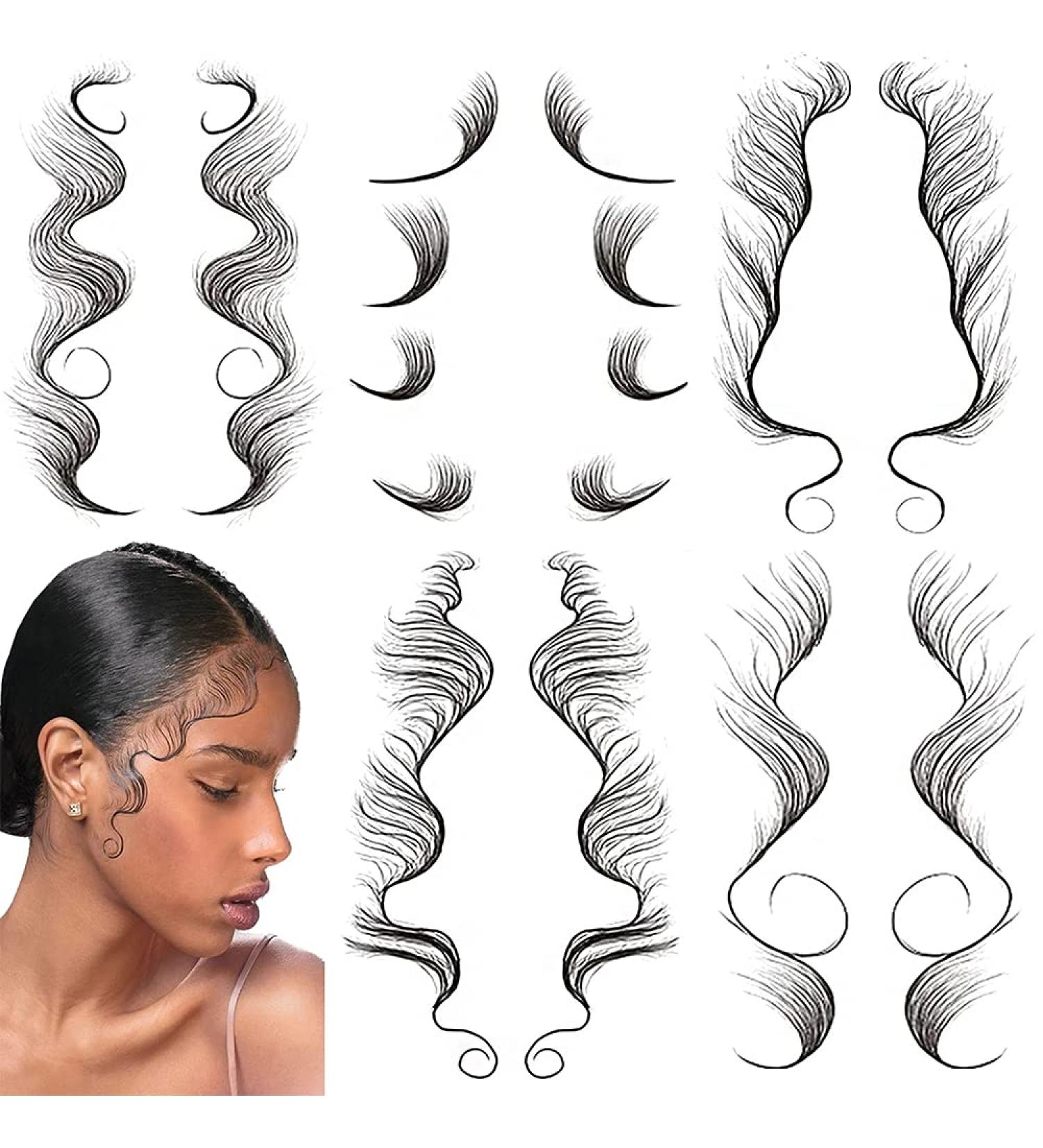 Baby Hair Temporary Tattoo Stickers - 5 Styles, Waterproof & Curly Hairstyling Makeup Tool - Buy Online on GoSupps.com