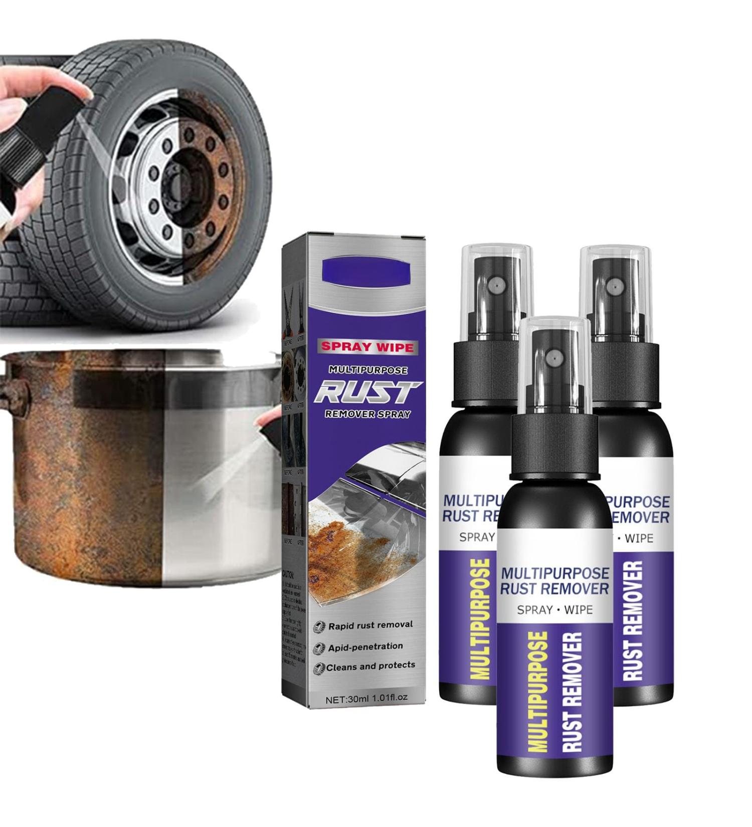 Metal rust remover multi-purpose automobile wheel polishing refurbishment agent faucet stainless steel rust remover multi-purpose rust remover rust preventer rust removal spray. (3pcs 30ml) - Buy Online on GoSupps.com