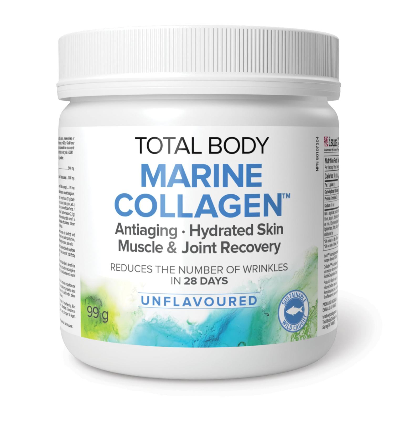 Natural Factors Total Body Marine Collagen Unflavoured 99g Powder Helps reduce the number of wrinkles in 28 days - Buy Online on GoSupps.com