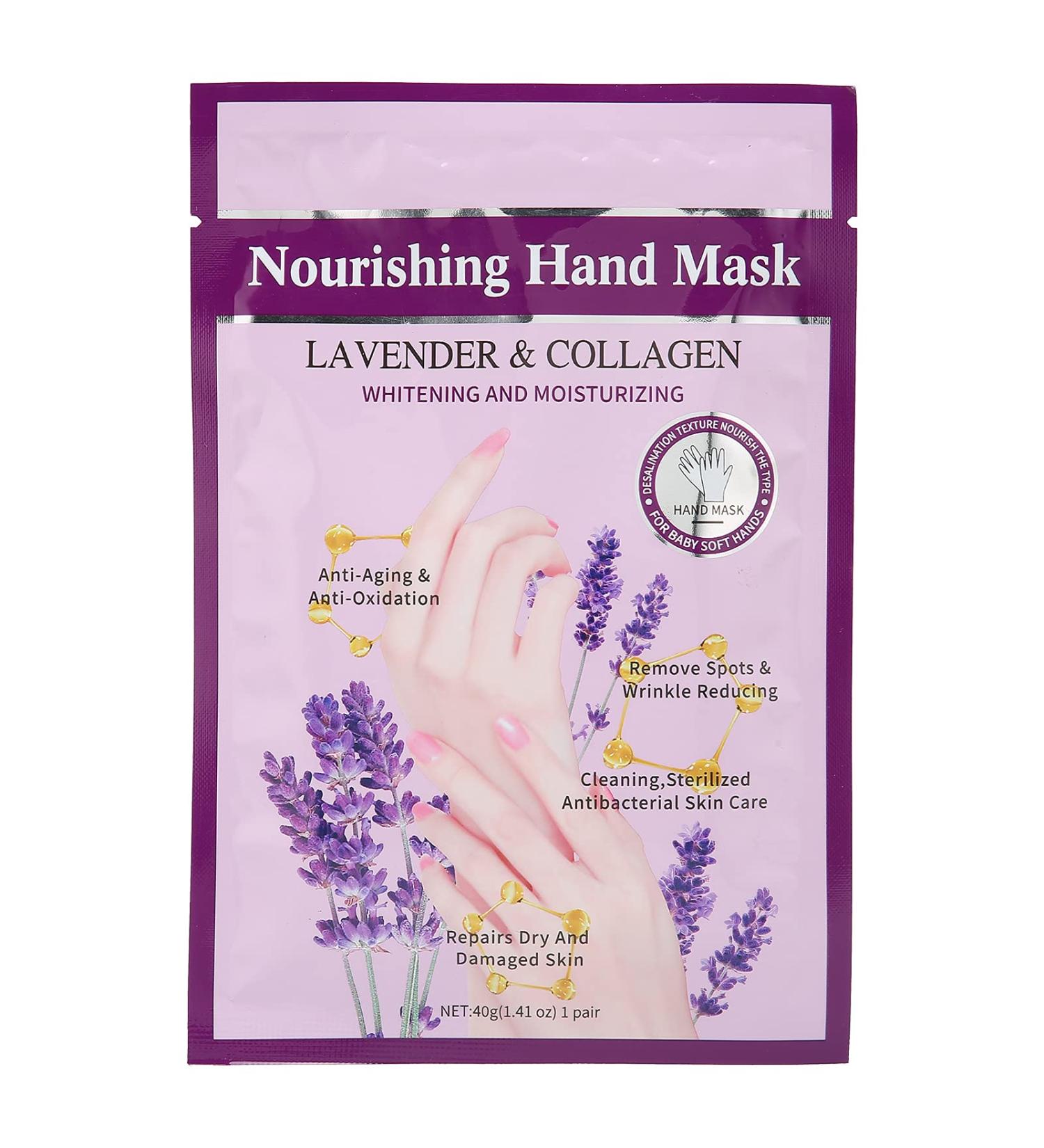 Hand Peel Mask 5Pcs Lavender Moisturizing Gloves Hand Mask Moisturizing Repair Skin for Dry Rough Hands - Perfect Daily Hand Care Treatment Get Soft Smooth Hands - Buy Online on GoSupps.com