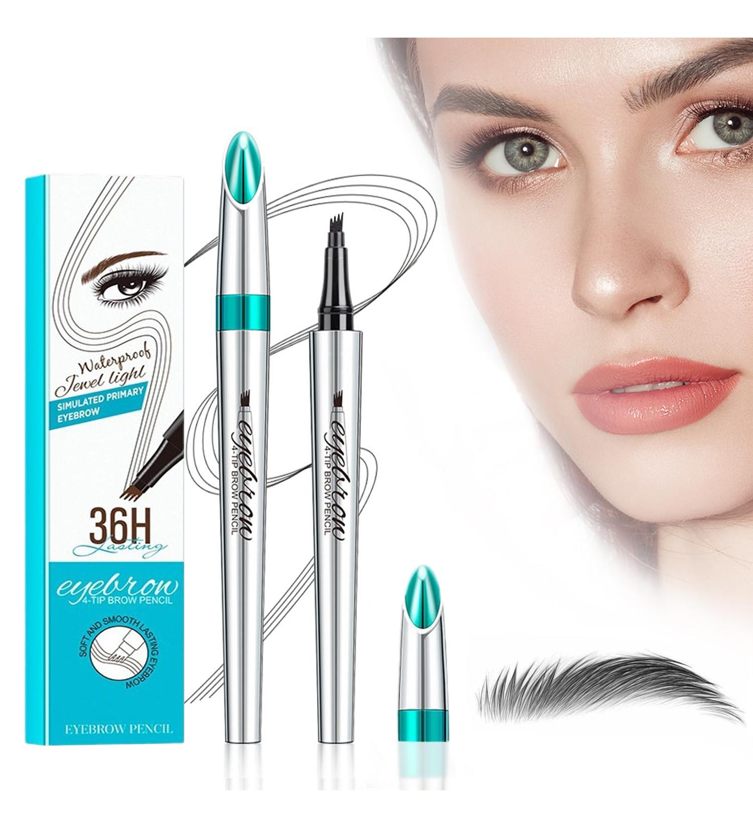  mellystore Eyebrow Pencil 3D Waterproof Eyebrow Pencil with 4 Fork Tips Microblading Eyebrow Pencil Durable Magic Eyebrow Pencil for Natural Eyebrows (Black) - Buy Online on GoSupps.com