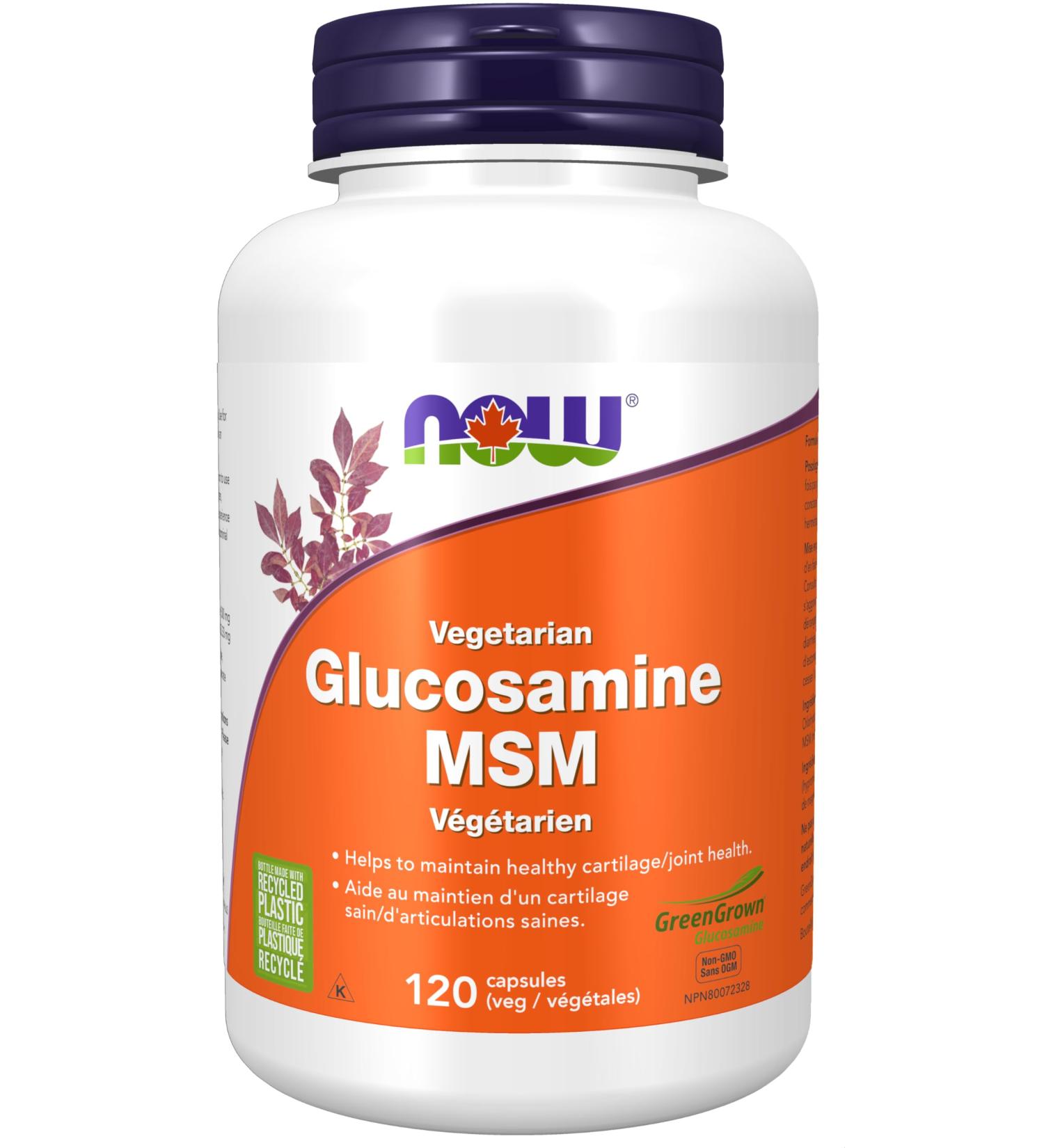 NOW Supplements Vegetarian Glucosamine and MSM Capsules 120 Count - Buy Online on GoSupps.com