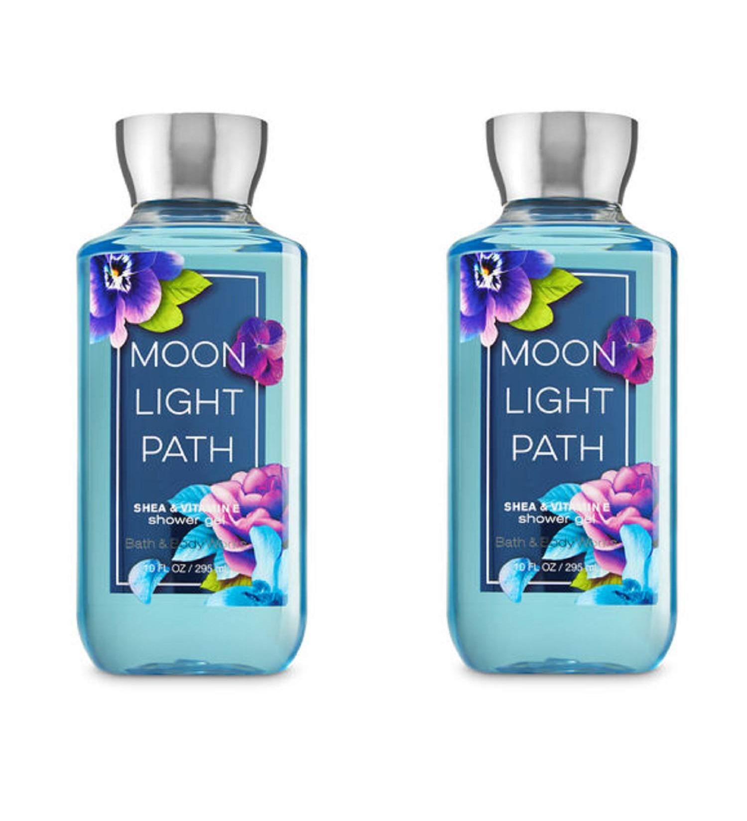 Bath and Body Works Shea Enriched Shower Gel New Improved Formula 10 Oz. (Moonlight Path) (Pack of 2) Moonlight Path (Bottle design may vary) 10 Fl Oz (Pack of 2)