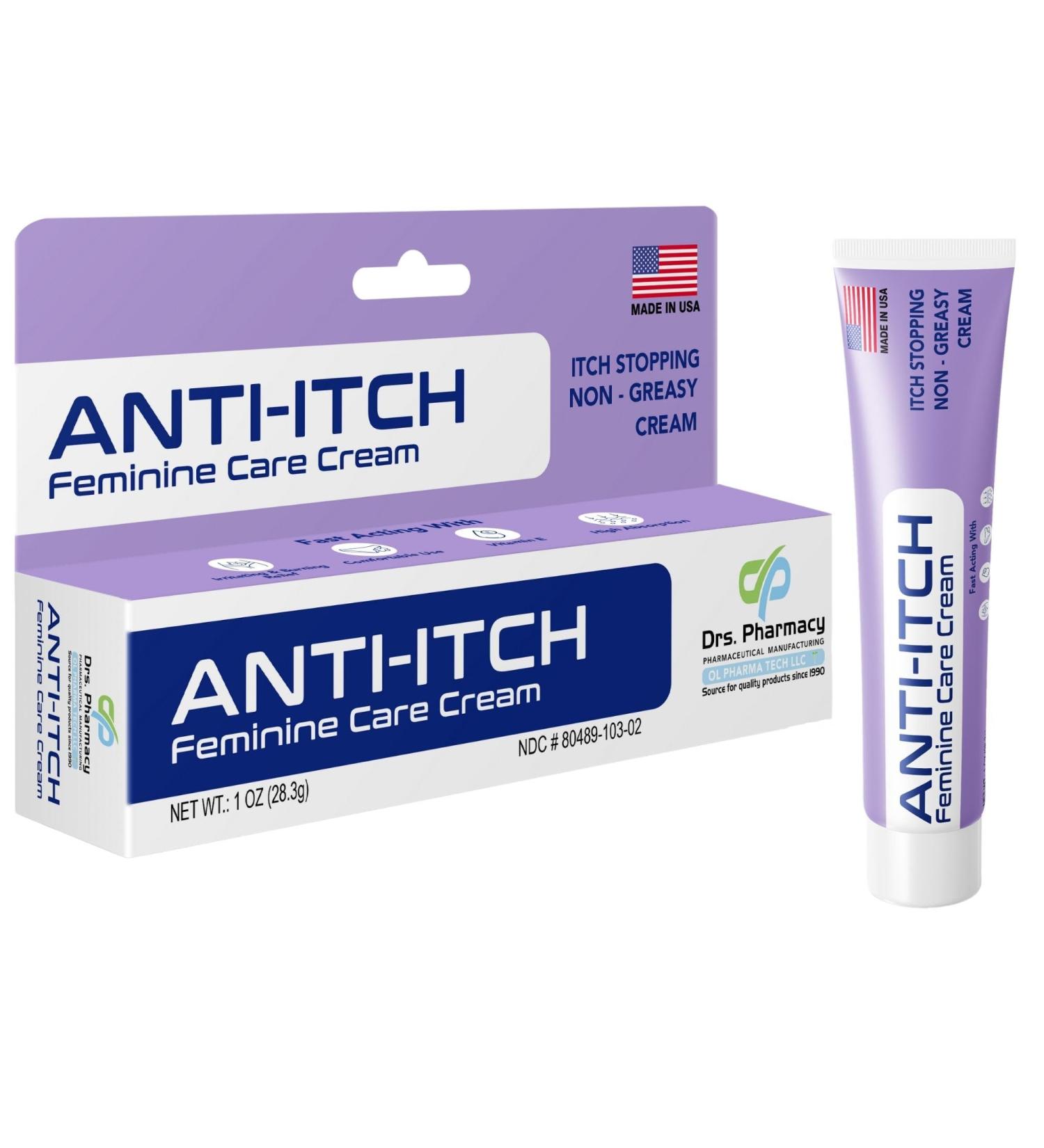 Drs. Pharmacy Anti-Itch Feminine Care Cream External Vaginal Relief Soothing Formula Cream 1 oz Fast-Absorbing Non-Greasy Made in USA - Buy Online on GoSupps.com