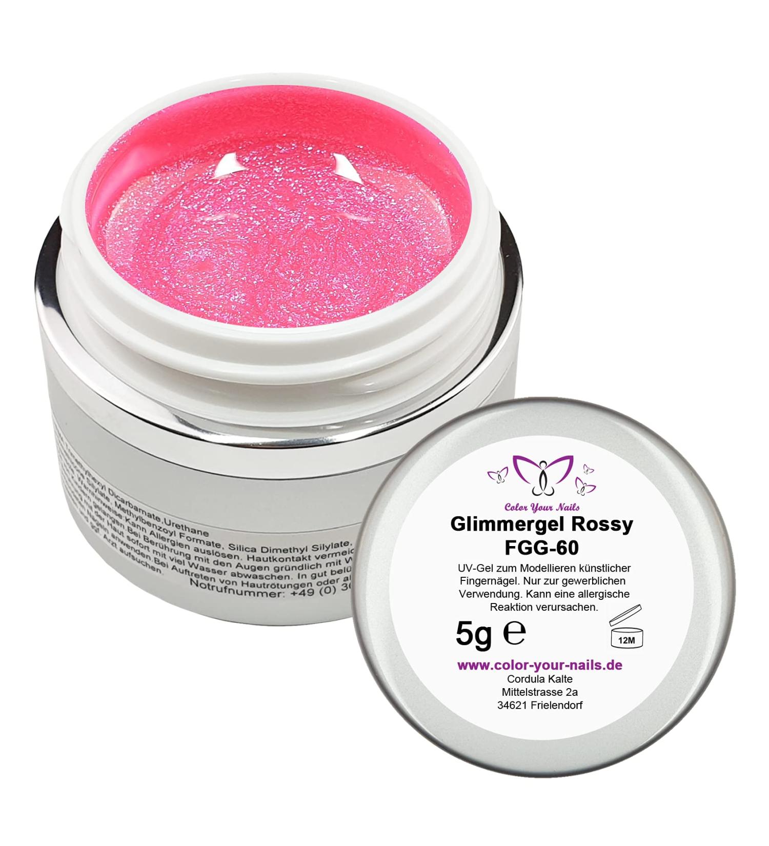 5g Premium Glitter Gel Rossy (FGG-60) glitter gel pink
