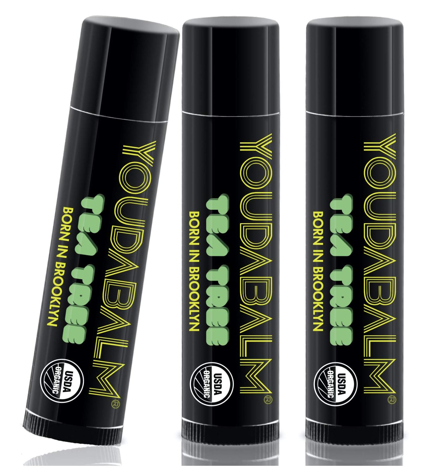 You Da Balm Organic Lip Balm Tea Tree Flavor - USDA Certified - 100% Natural Moisturizer for Dry Cracked Lips (3 Pack) - Buy Online on GoSupps.com