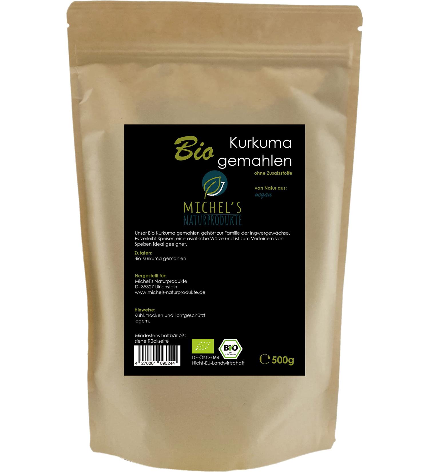 Buy Michel's Natural Bio Turmeric Powder 500g - Raw Food Quality Spice | Organic Curcumin | Indian Saffron Yellow Root Powder - Buy Online on GoSupps.com