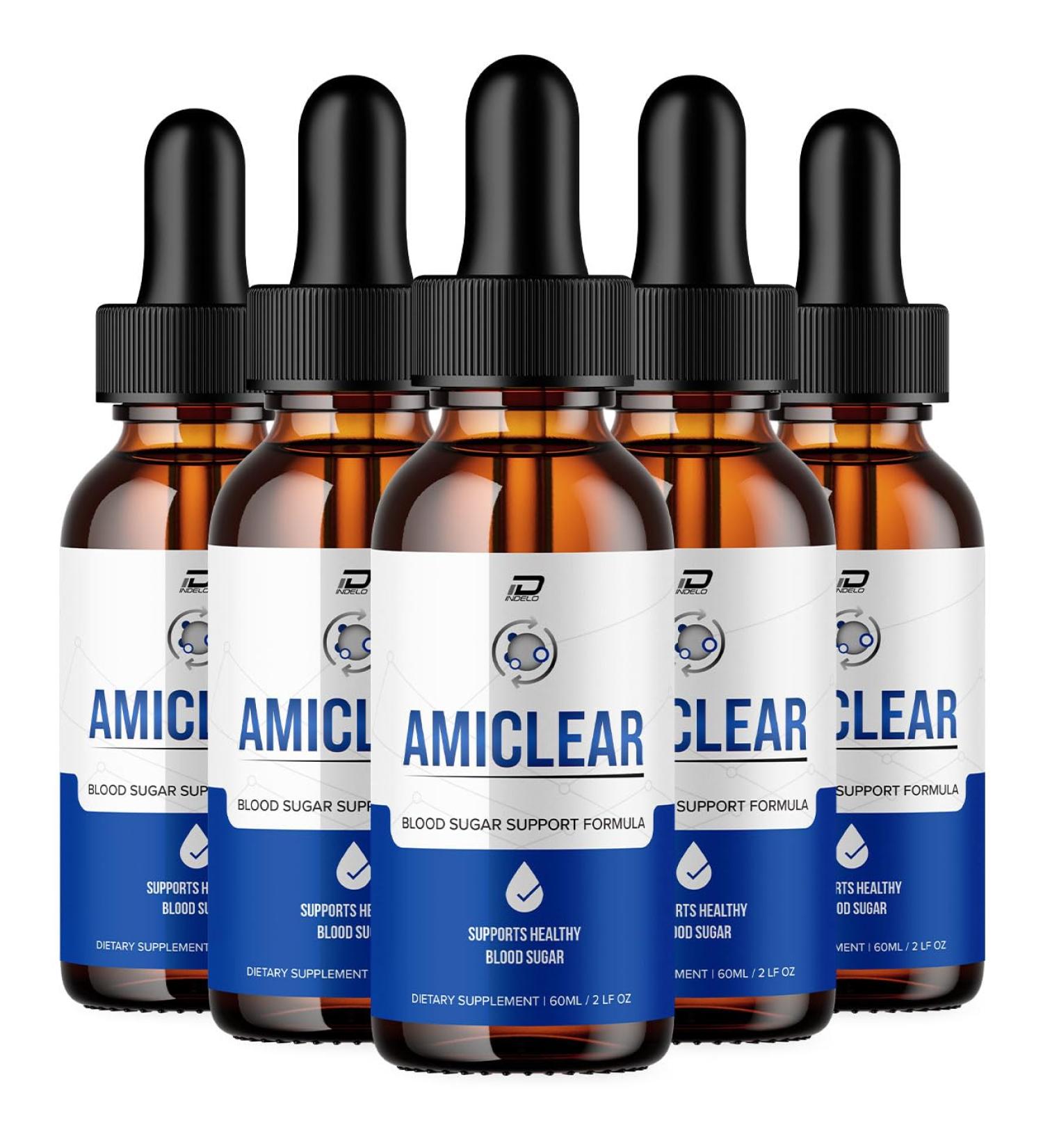 Indelo Amiclear Drops Healthy Formula - Dietary Supplement Drops - Extra Strength Amiclear Liquid Drops Grape Seed Amiclear Drops Reviews (5 Pack - 300 ML) - Buy Online on GoSupps.com