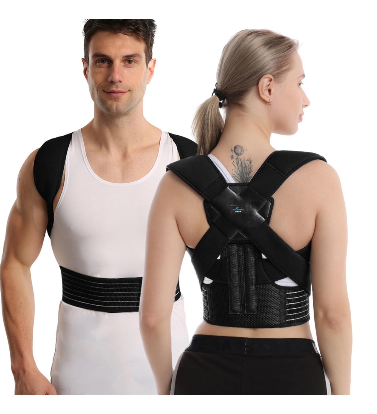 Posture Corrector for Men & Women | Adjustable Back Belt & Brace for Neck Back & Shoulder Pain Relief - Buy Online on GoSupps.com