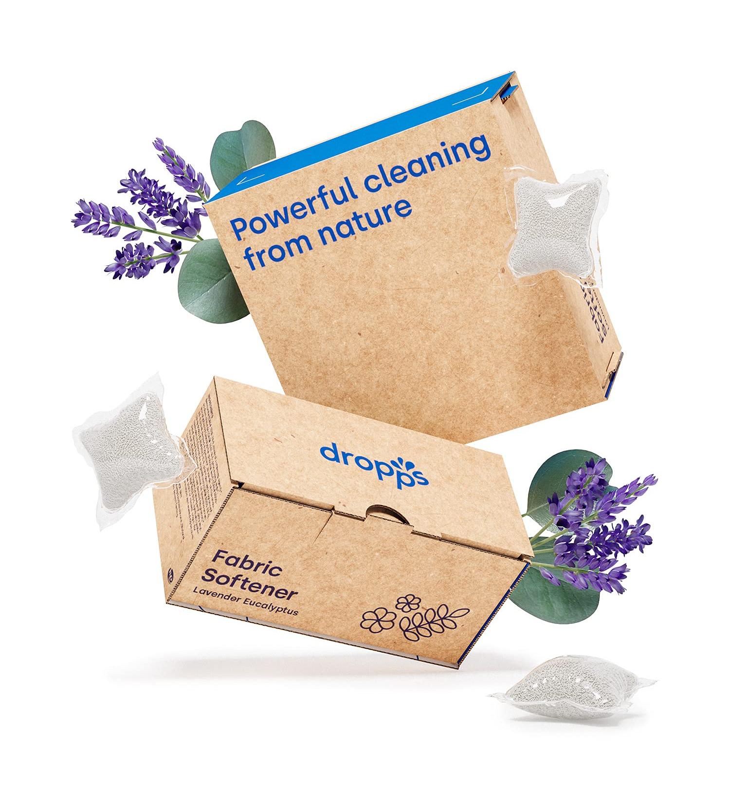 Dropps Lavender Eucalyptus Fabric Softener Pods - 32 Count | Dye-Free, HE Safe & Gentle | Natural Mineral-Based Ingredients | Low Waste Packaging - 1 Pack - Buy Online on GoSupps.com