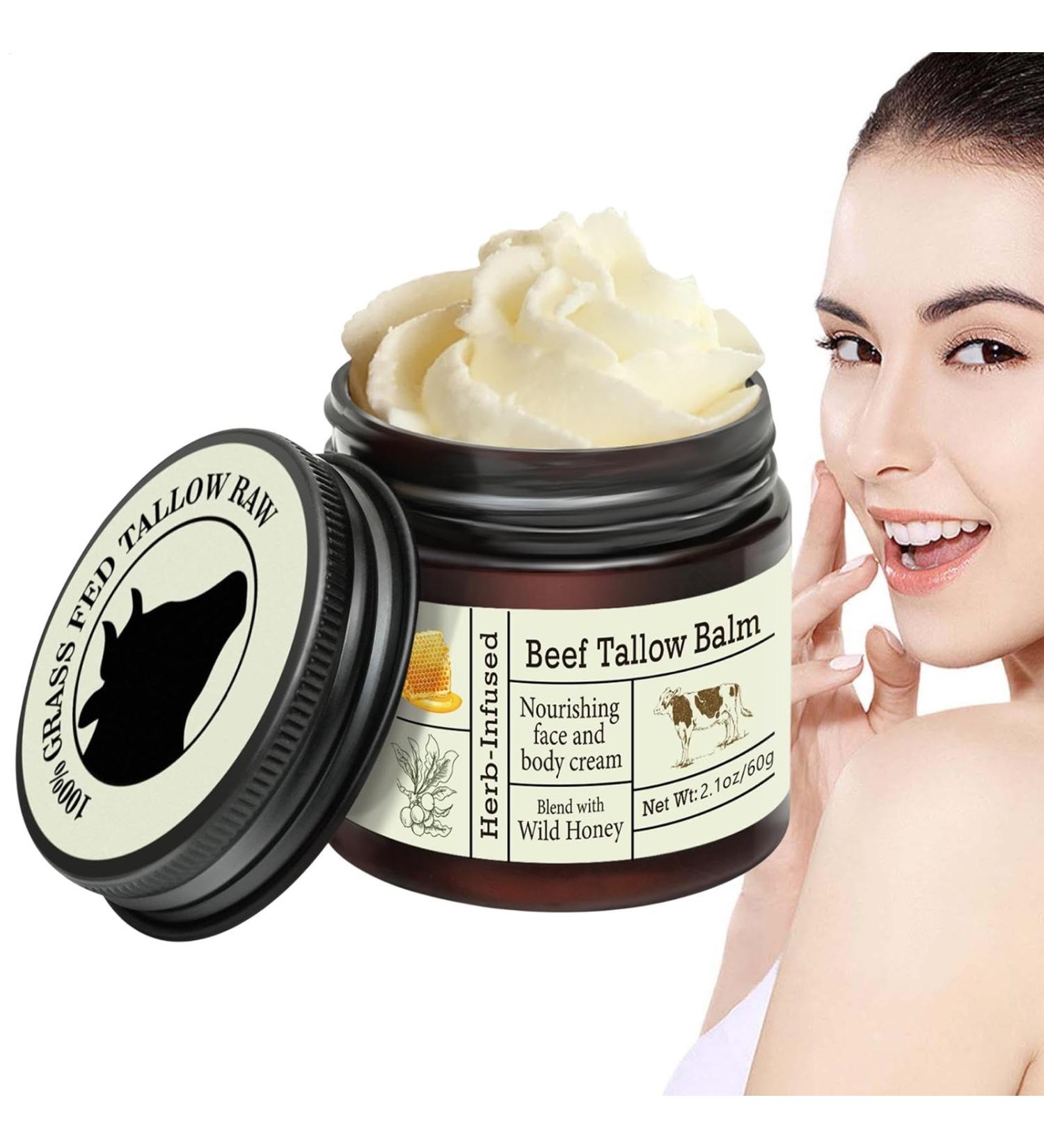  Buhygn Beef Honey Balm Organic Beef Tallow Cream Moisturizing Face Cream Soothing Formula Light Non-Greasy Texture 50g For Soft and Supple Skin Care - Buy Online on GoSupps.com