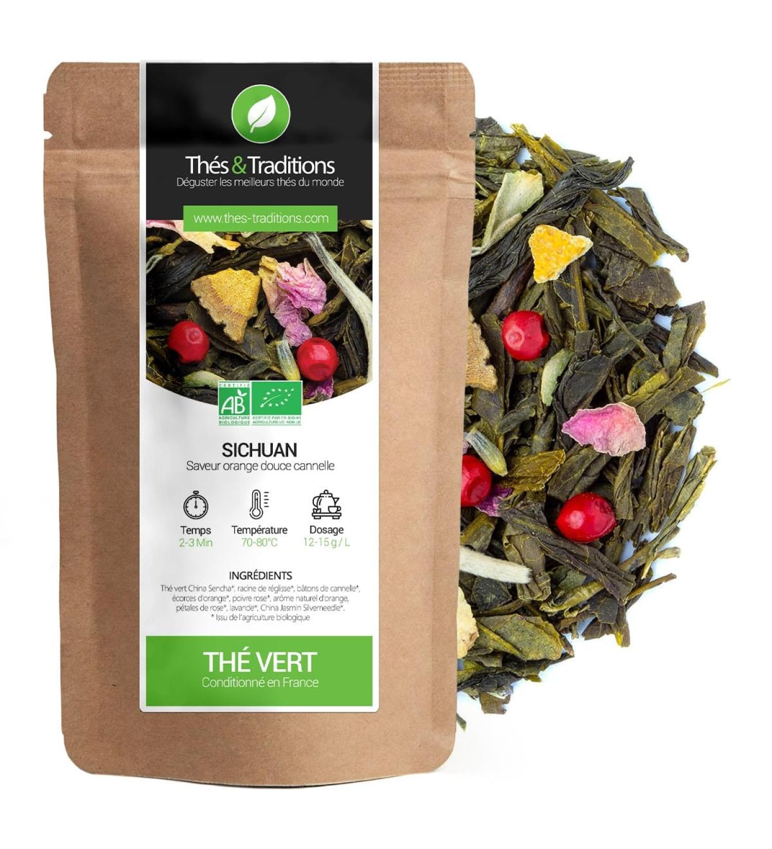  Th s & Traditions Teas & Traditions - Organic Sweet Orange Cinnamon Green Tea Sichuan | 100 g - Buy Online on GoSupps.com