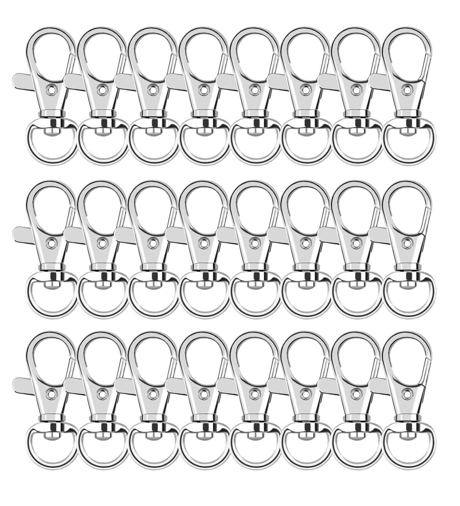Metal Swivel Clasps Lanyard Snap Hook - 120pcs Lobster Claw Clasp for Keychain Crafts (Silver) - Buy Online on GoSupps.com