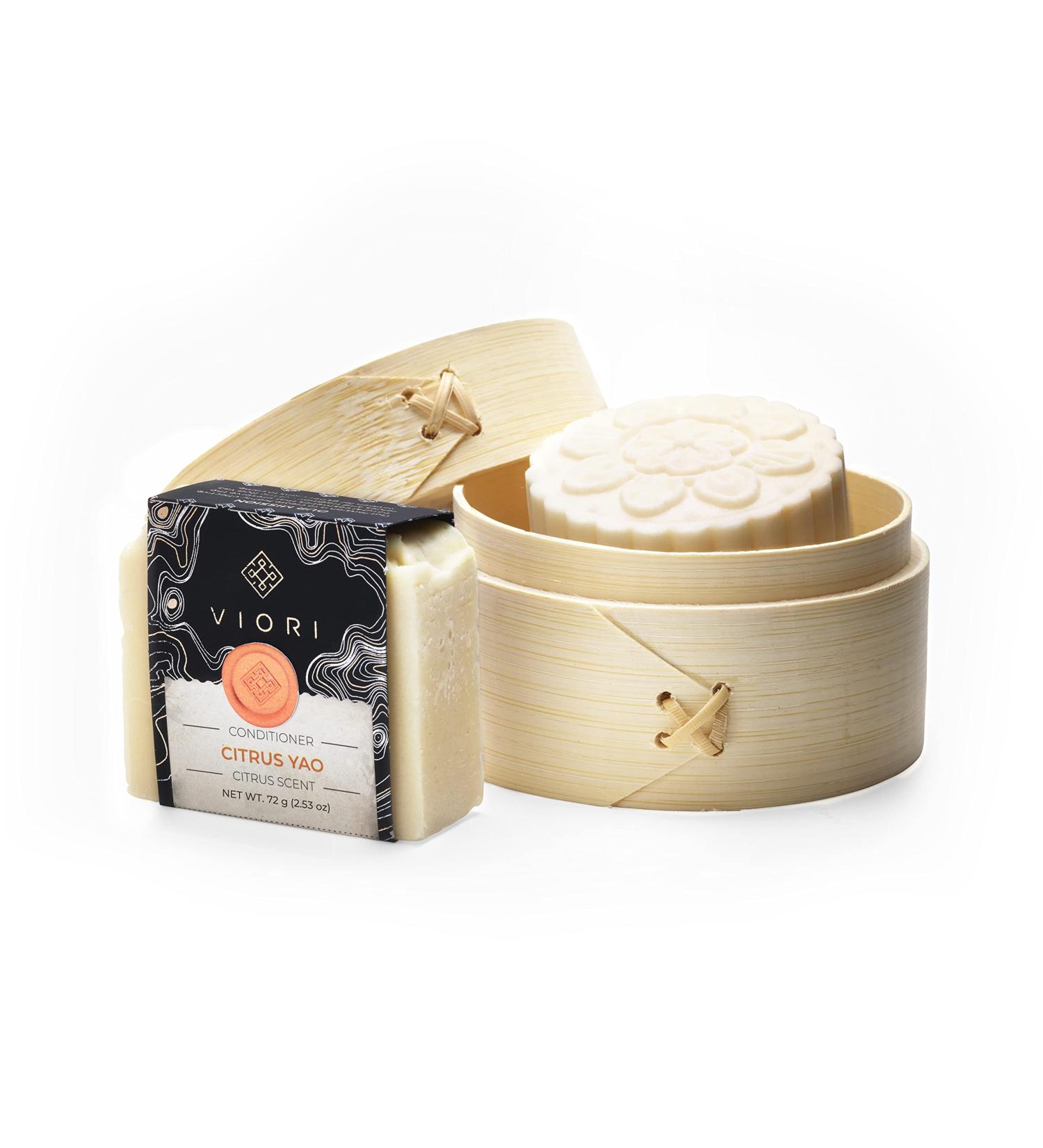 Viori Citrus Yao Rice Water Shampoo and Conditioner Bar Set with Bamboo Holder - Sulfate-Free, pH Balanced, Vegan, Organic - Natural Ingredients for Best Hair Care - Buy Online on GoSupps.com