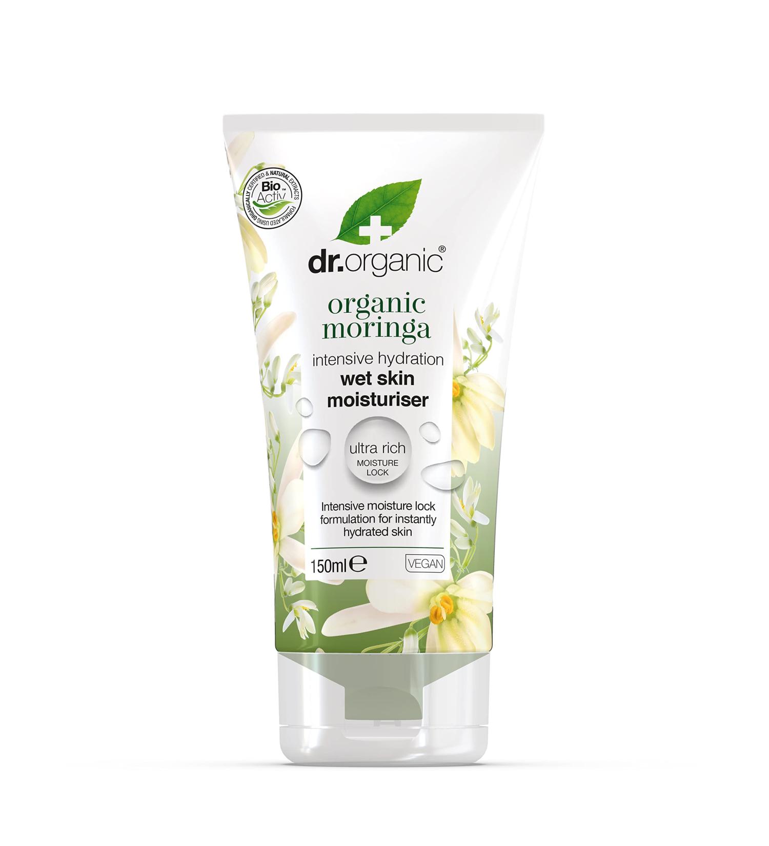 Buy Dr. Organic Moringa Wet Skin Moisturiser 150ml - Hydrating & Nourishing | Global Shipping Available - Buy Online on GoSupps.com