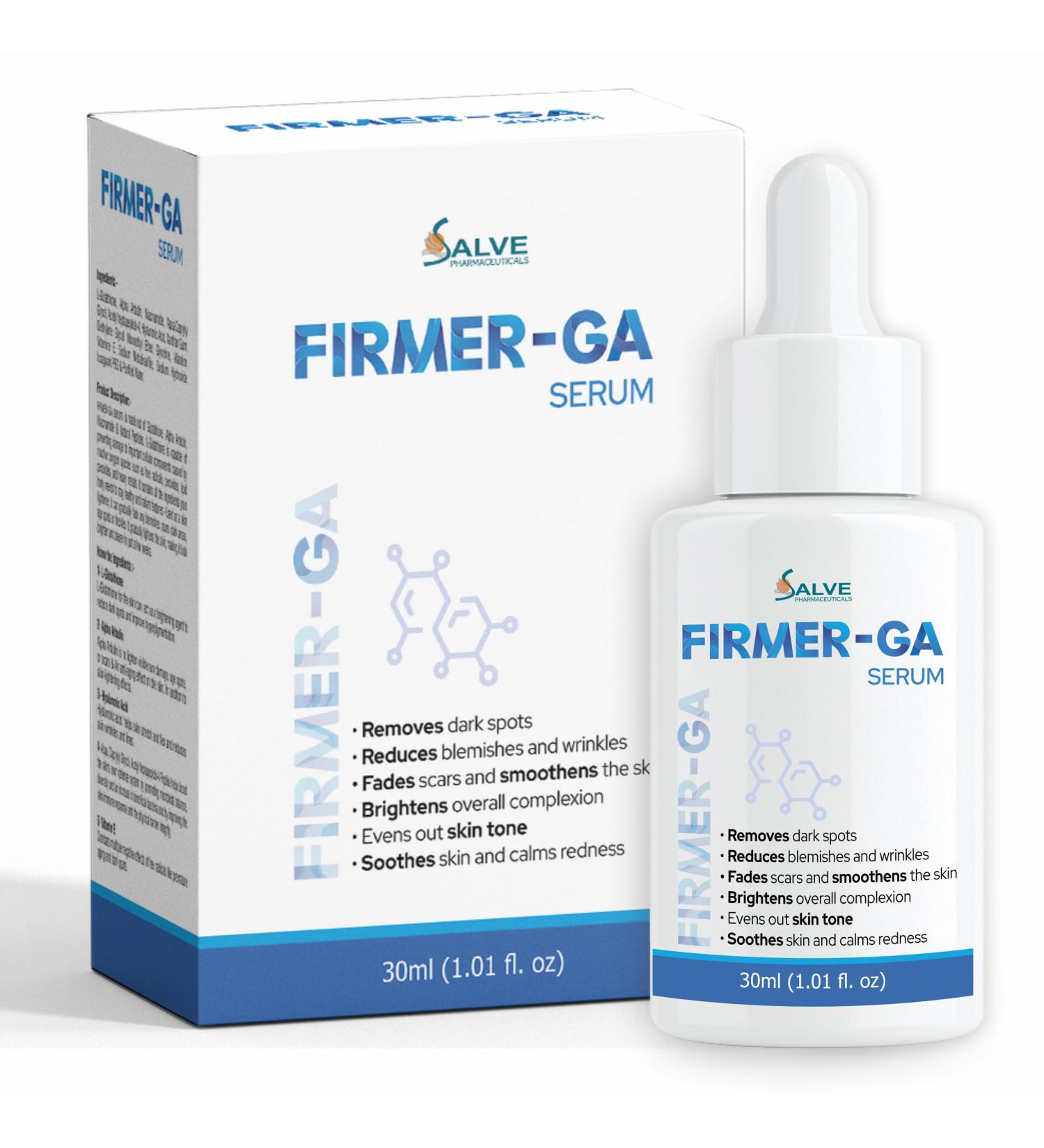 Firmer-GA Serum with Glutathione Alpha Arbutin Niacinamide & Hyaluronic Acid for Smooth and Balanced Skin 30ml / 1.01 Fl Oz - Buy Online on GoSupps.com