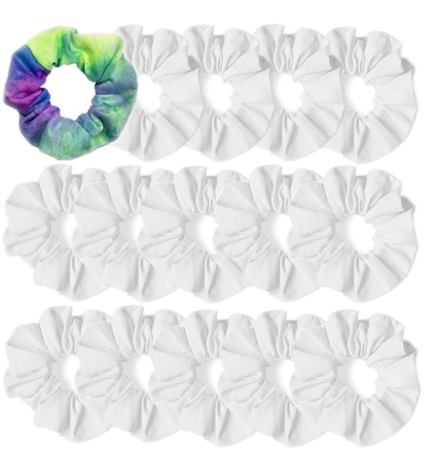 15PCS White Cotton Scrunchies for Tie Dye - Hair Accessories for Women and Girls - Elastic Ponytail Holders and Hair Ties - Buy Online on GoSupps.com