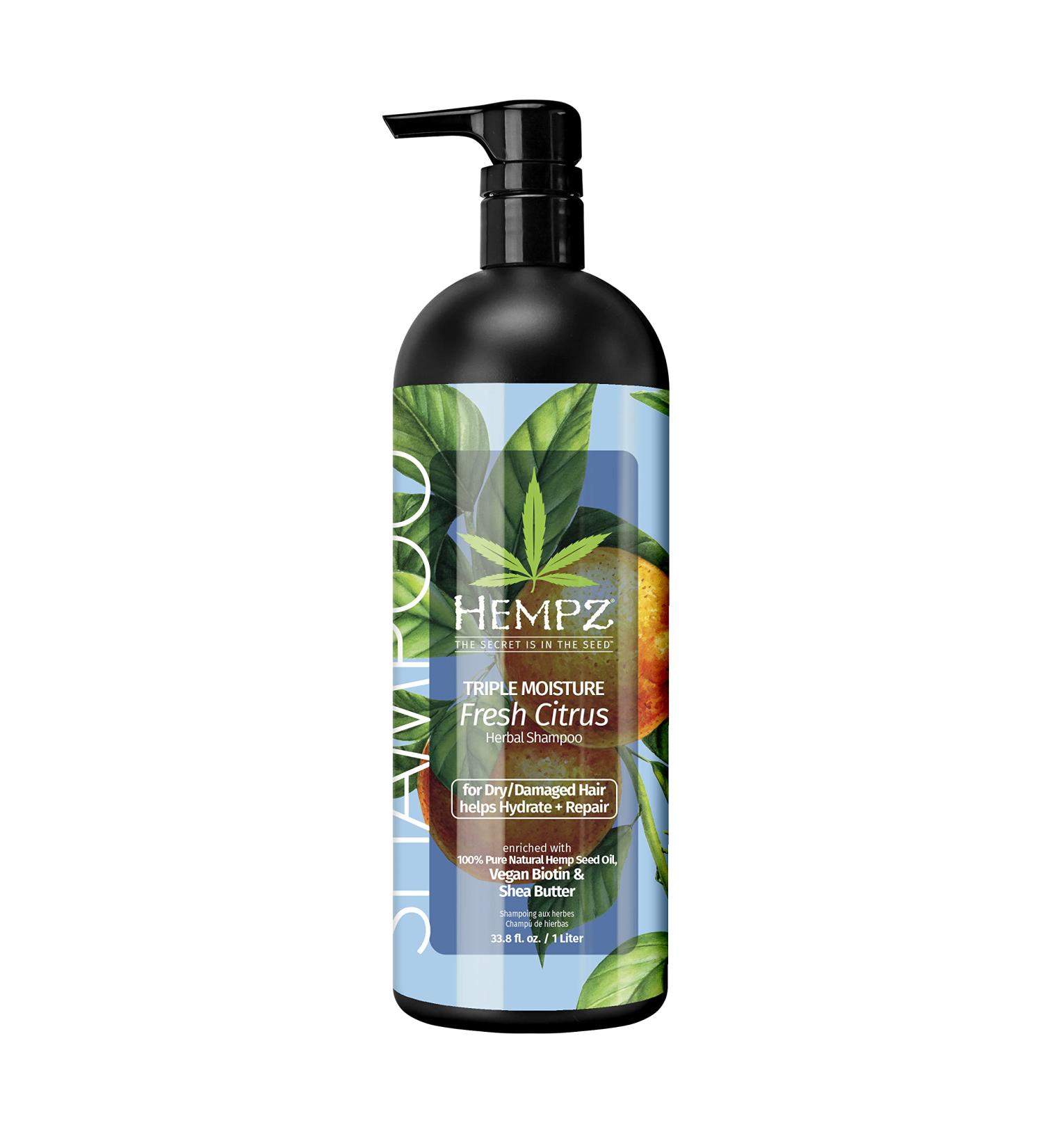 Hempz Biotin Hair Shampoo - Triple Moisture Fresh Citrus - Peach & Grapefruit - 33.8 Fl OZ - Buy Online on GoSupps.com