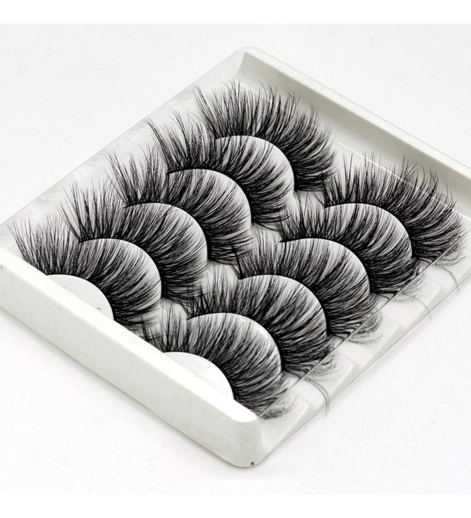 RN BEAUTY 3D False Eyelashes Set - Handmade, Ultra Light, Reusable | Synthetic Fibers & Mink Hair | Soft, Fluffy, Long Wispies for Volume | Makeup Eye Lash Extension - 5 Pairs (3D-C) - Buy Online on GoSupps.com