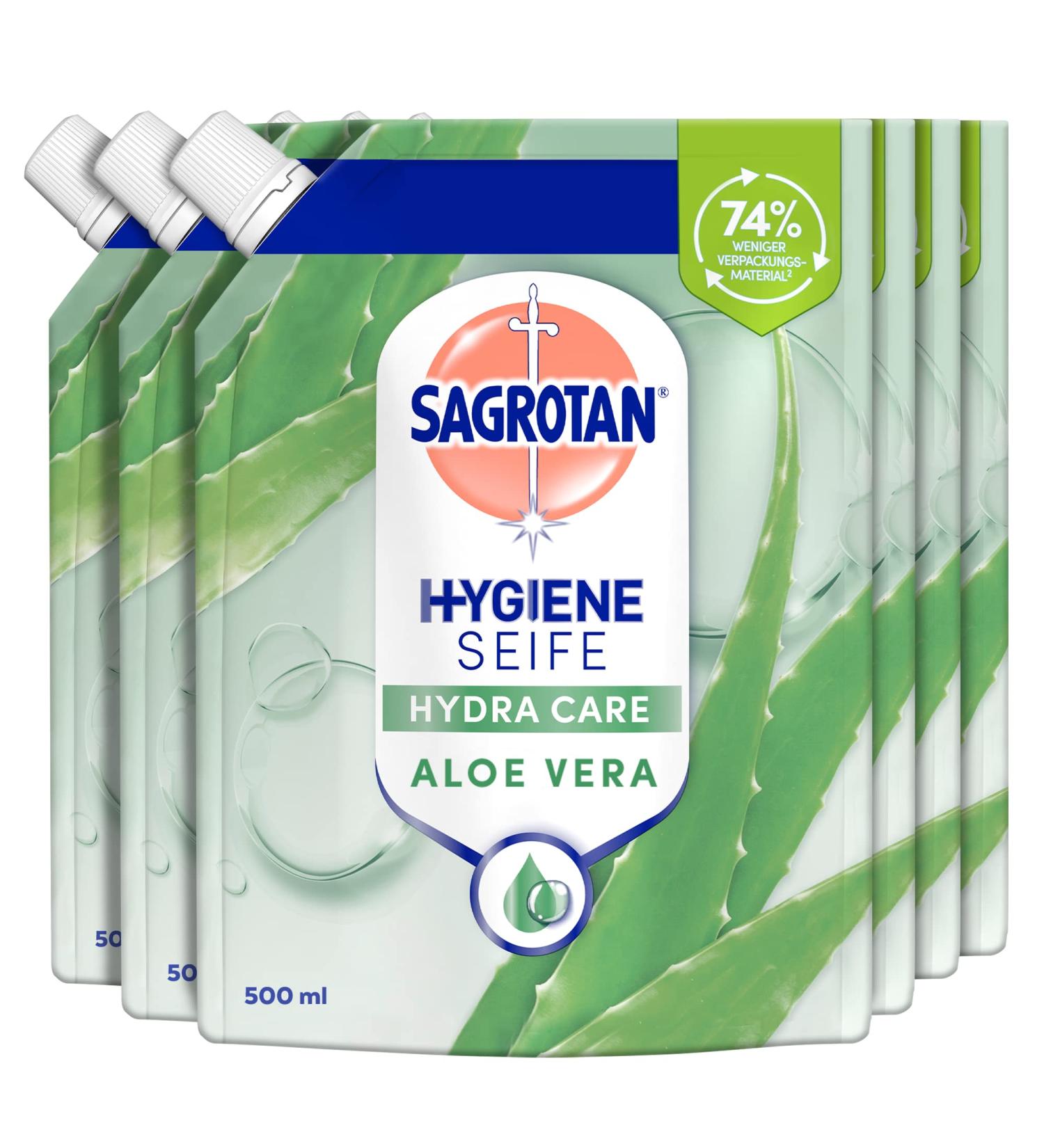 Sagrotan Hand Soap Refill Aloe Vera 6 x 500 ml | Moisturizing Liquid Soap for Healthy Hands | International Shipping Available - Buy Online on GoSupps.com