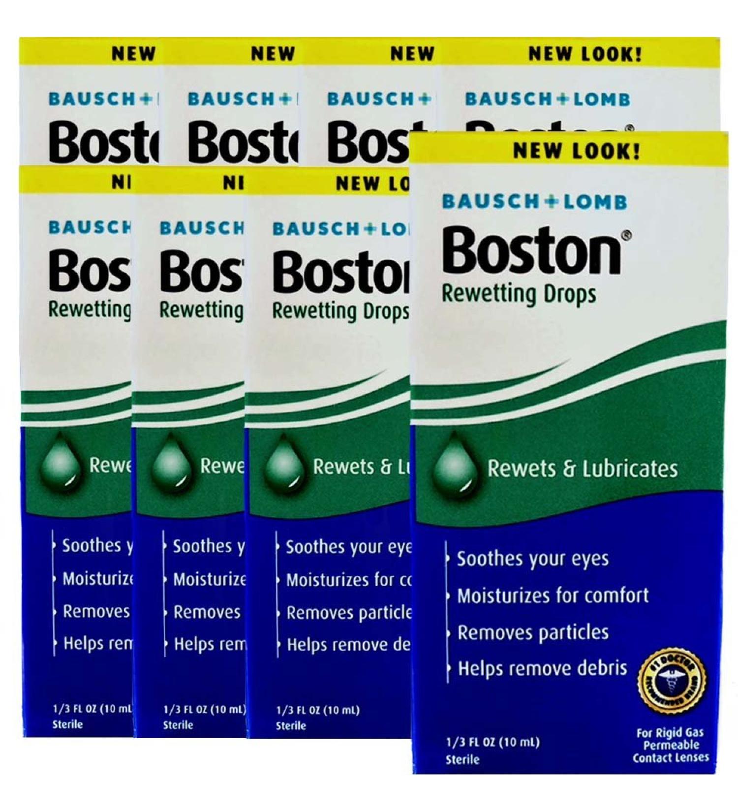 Bausch & Lomb Boston Rewetting Drops 10 mL - Pack of 8 | Best Eye Drops for Contact Lens Comfort | International Shipping Available - Buy Online on GoSupps.com
