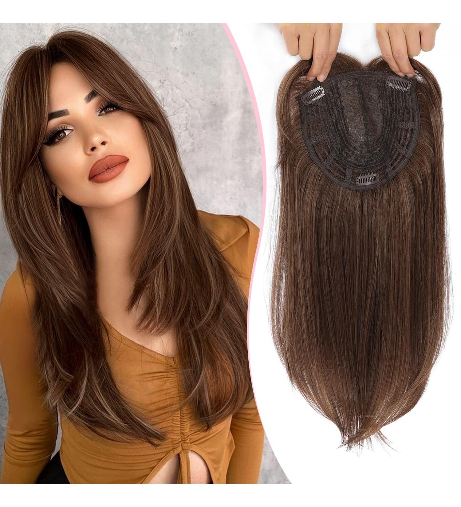 18 Natural Straight Hair Topper for Women | Light Brown | Extra Volume and Coverage | Super Soft Feel | Thinning Hair Solution - Buy Online on GoSupps.com