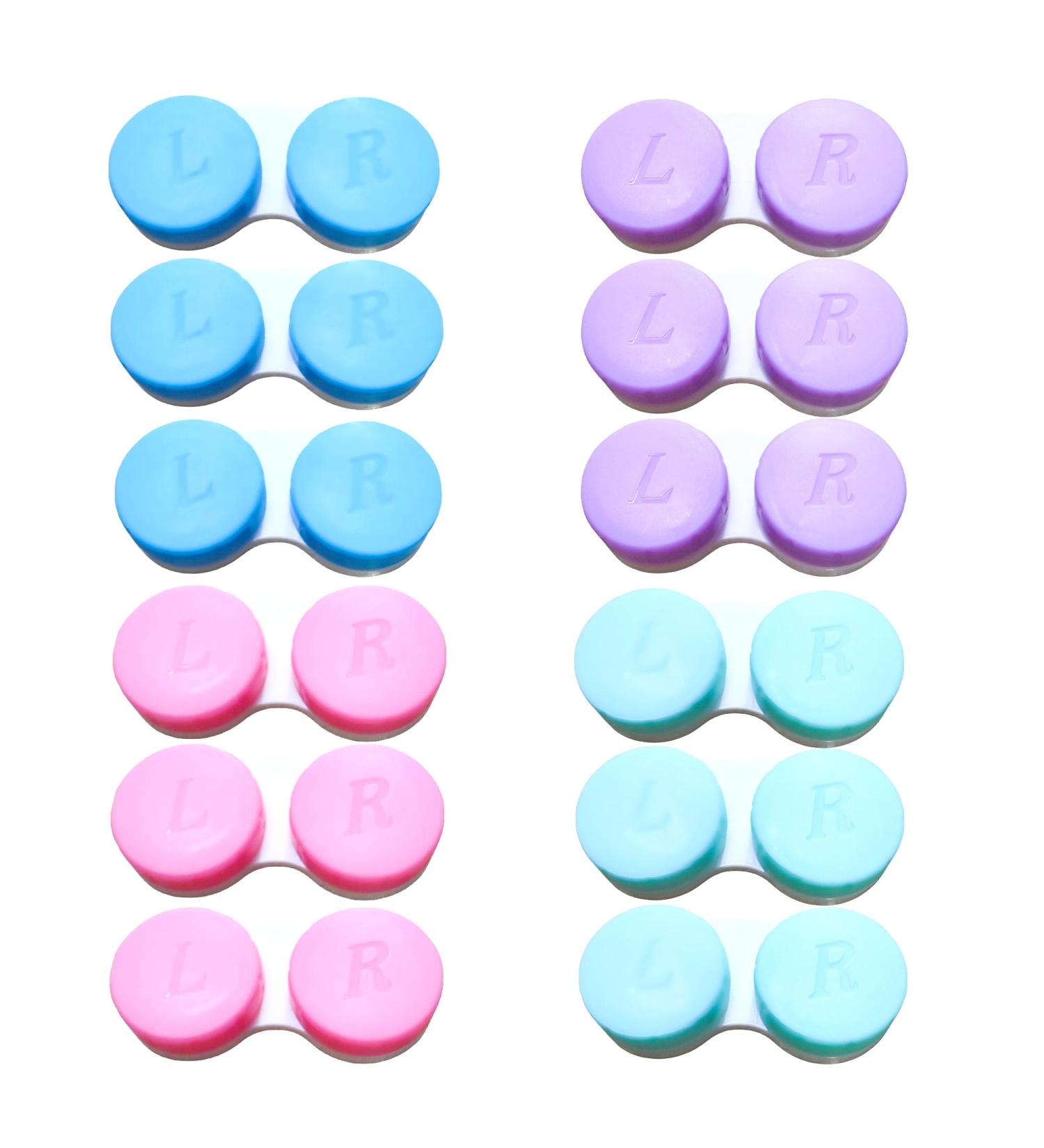 Tujao 12-Part Colored Contact Lens Container Set - Outlet-Safe Mini Lens Cases with Screw Caps for Left & Right Eyes - Perfect for Safe Storage - Buy Online on GoSupps.com