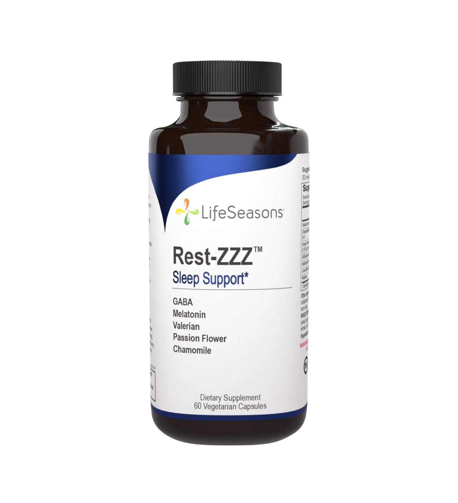 LifeSeasons Rest-ZZZ Sleep Support - 60 Vegetarian Capsules for Restful Sleep - Buy Online on GoSupps.com