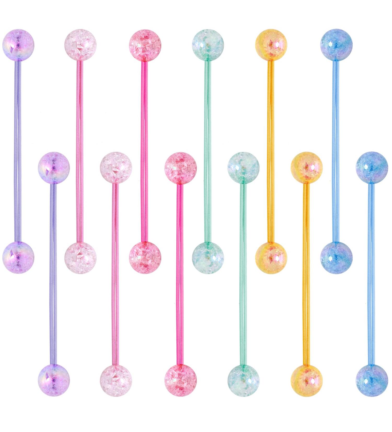 Lusofie 12 Pcs Ball Hair Ties - Acrylic Blingbling Ponytail Holders for Girls and Kids - Buy Online on GoSupps.com