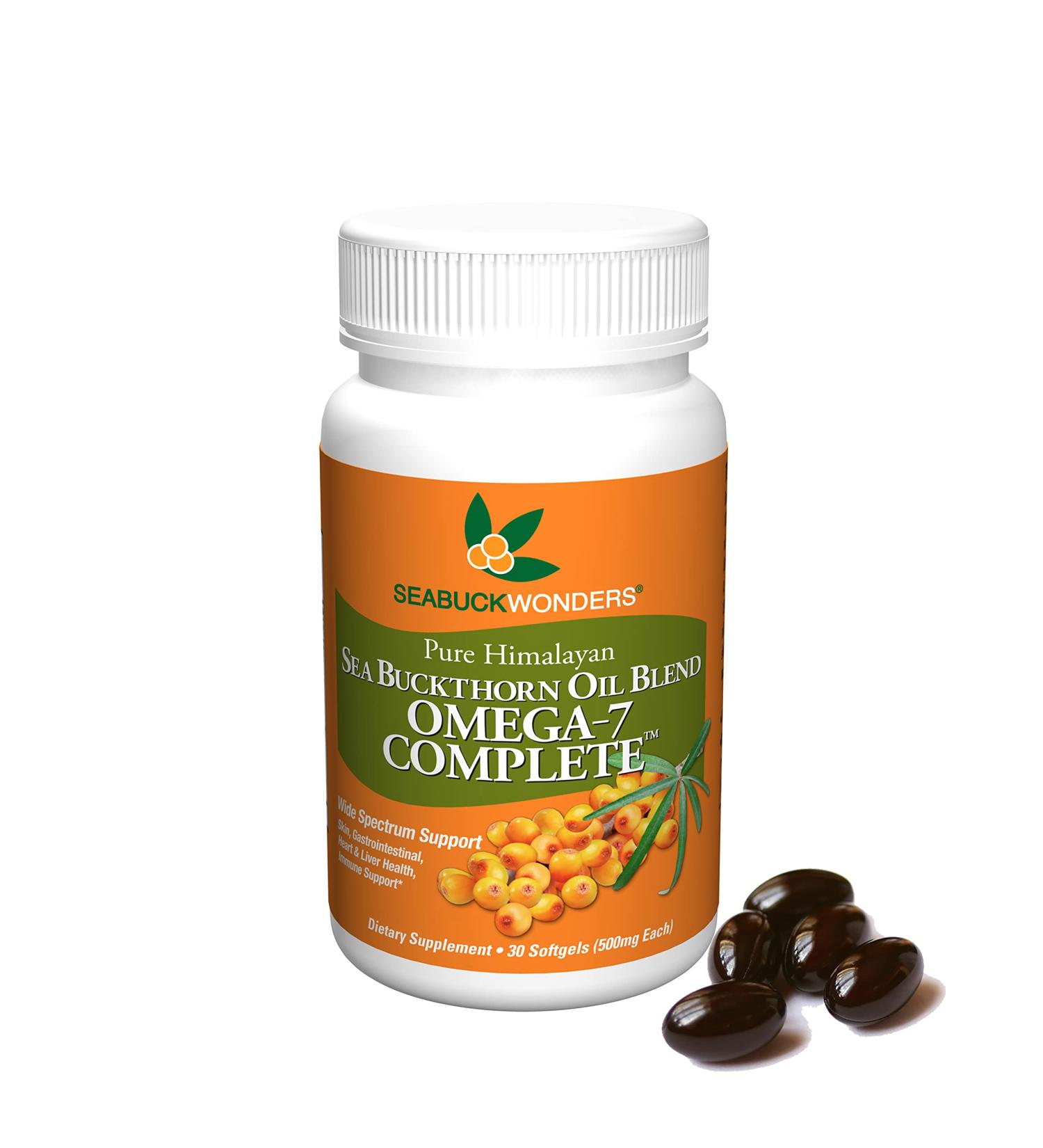 Organic Sea Buckthorn Oil Softgels - SeabuckWonders Omega-7 Complete - 30 Count (500mg) - Buy Online on GoSupps.com