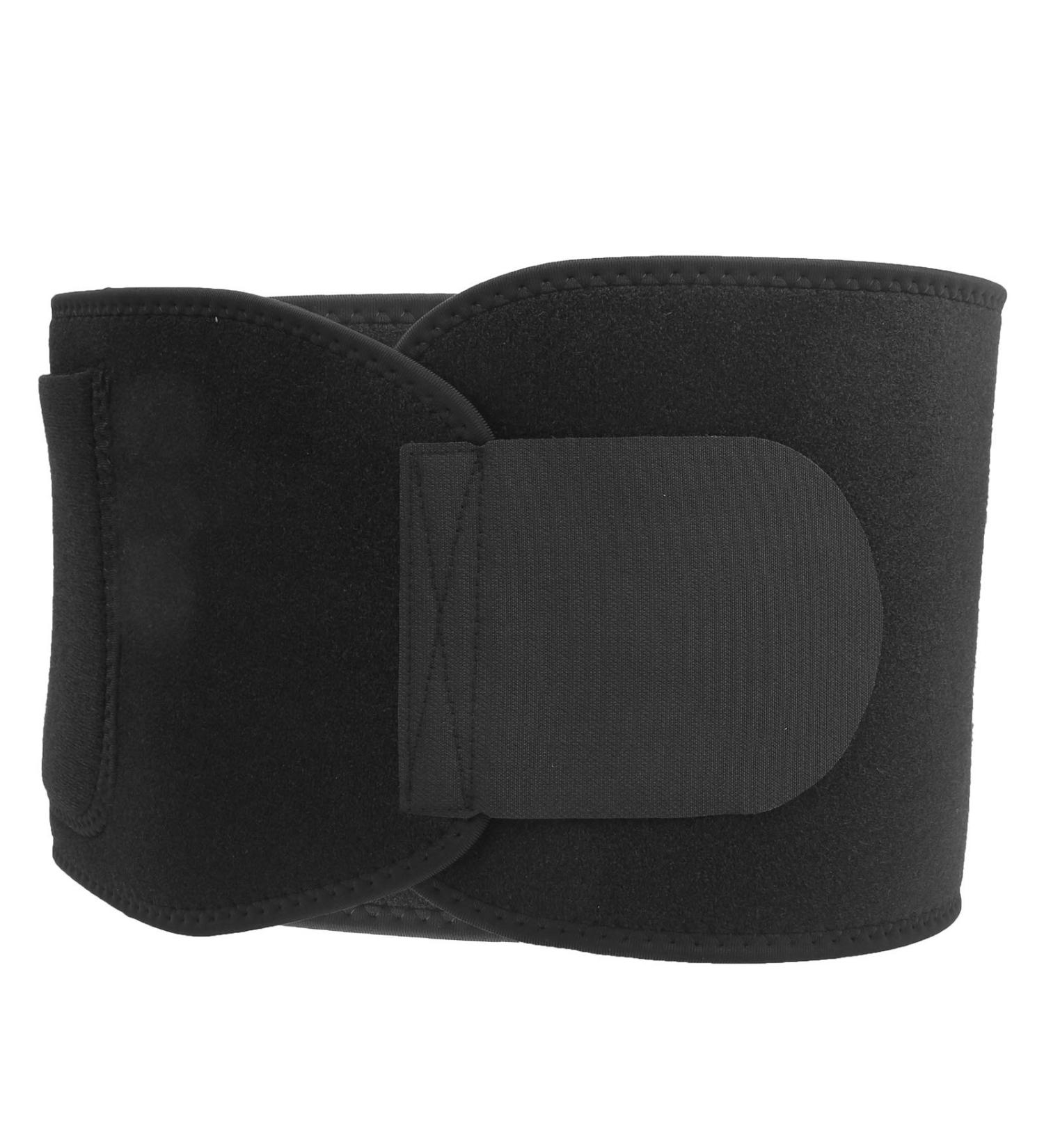Uxsiya Adjustable Elastic Waist Support Belt - SBR Neoprene Lumbar Brace for Exercise & Fitness (Black) | International Shipping Available - Buy Online on GoSupps.com