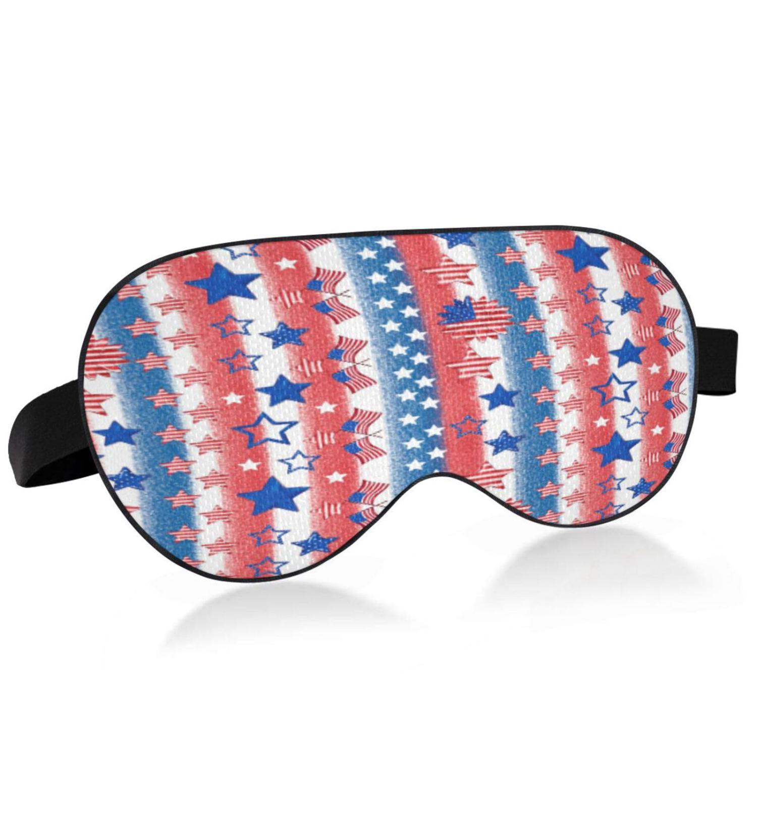 Patriotic Star Sleep Mask - Light Blocking Eye Mask for Men & Women | Adjustable Blindfold for Travel & Naps | USA Independence Day Gift - Buy Online on GoSupps.com