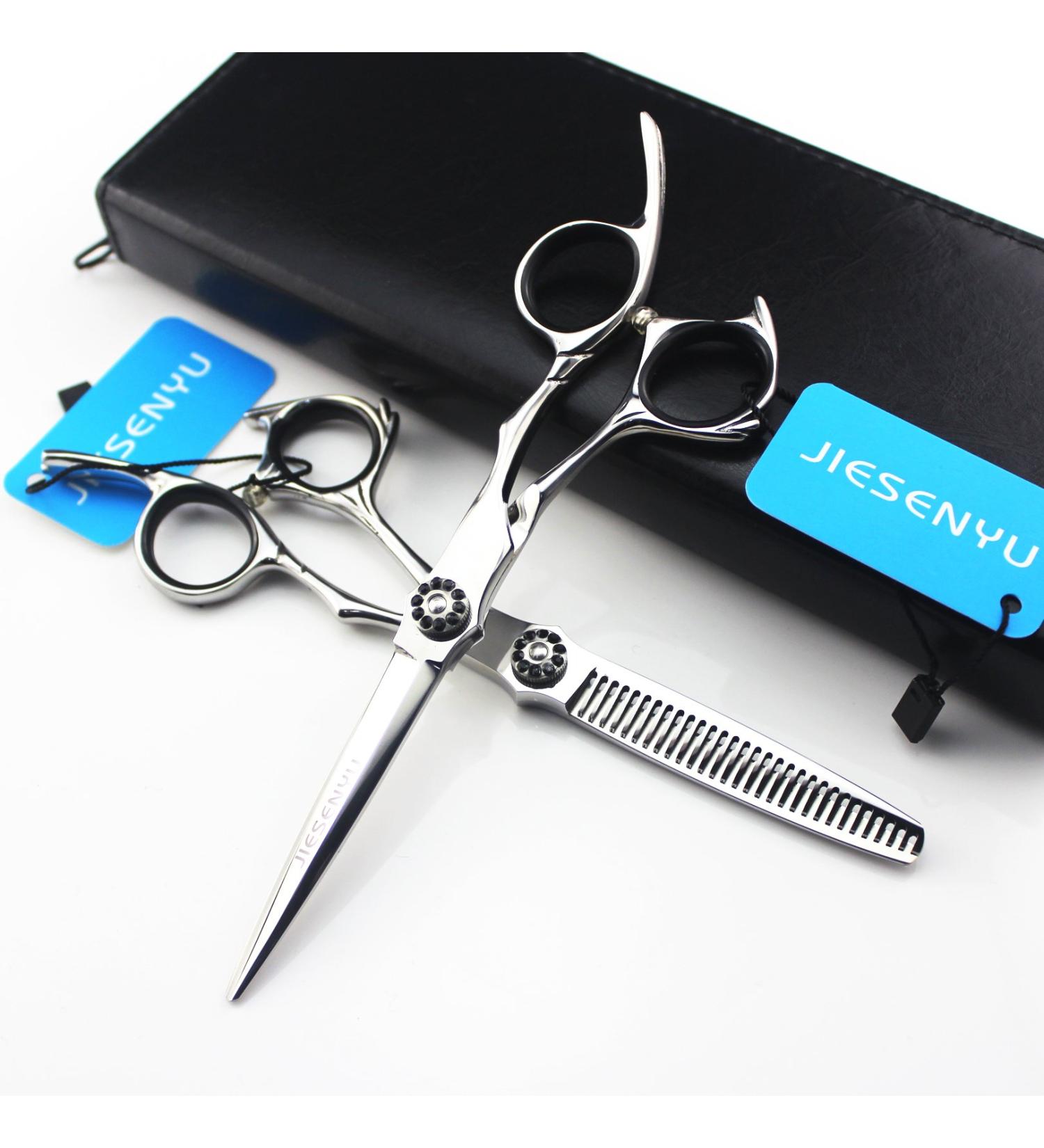 JIESENYU Professional Japan Hair Salon Cutting Thinning Scissors Hairdressing Shears Set with Bag (Cutting and Thinning Scissors) - Buy Online on GoSupps.com