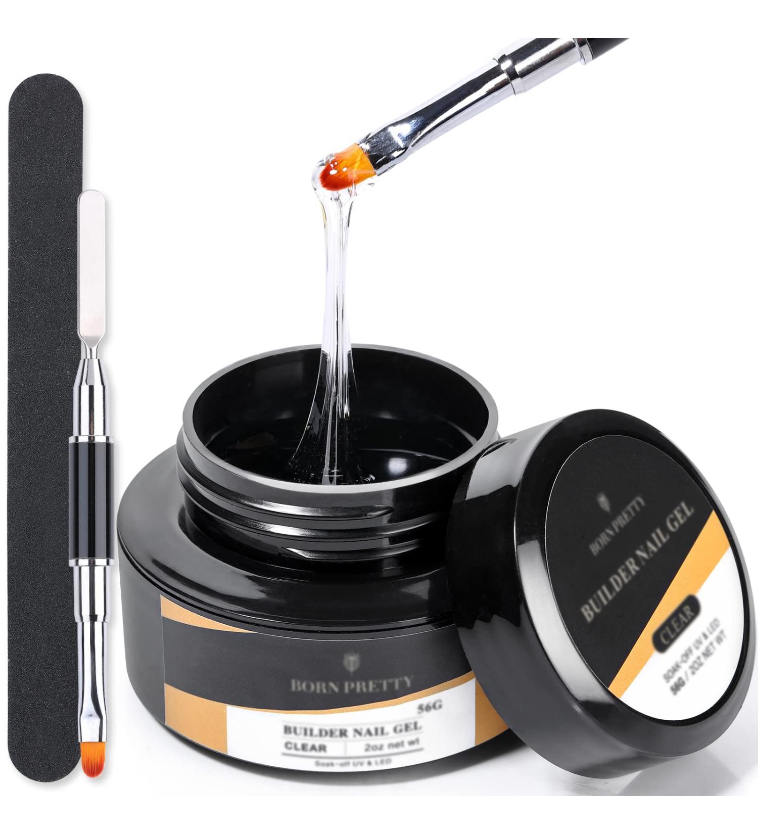 BORN PRETTY Builder Nail Gel Clear 56g | Nail Extension Gel Manicure Set with Forms & Brush Tools - Buy Online on GoSupps.com