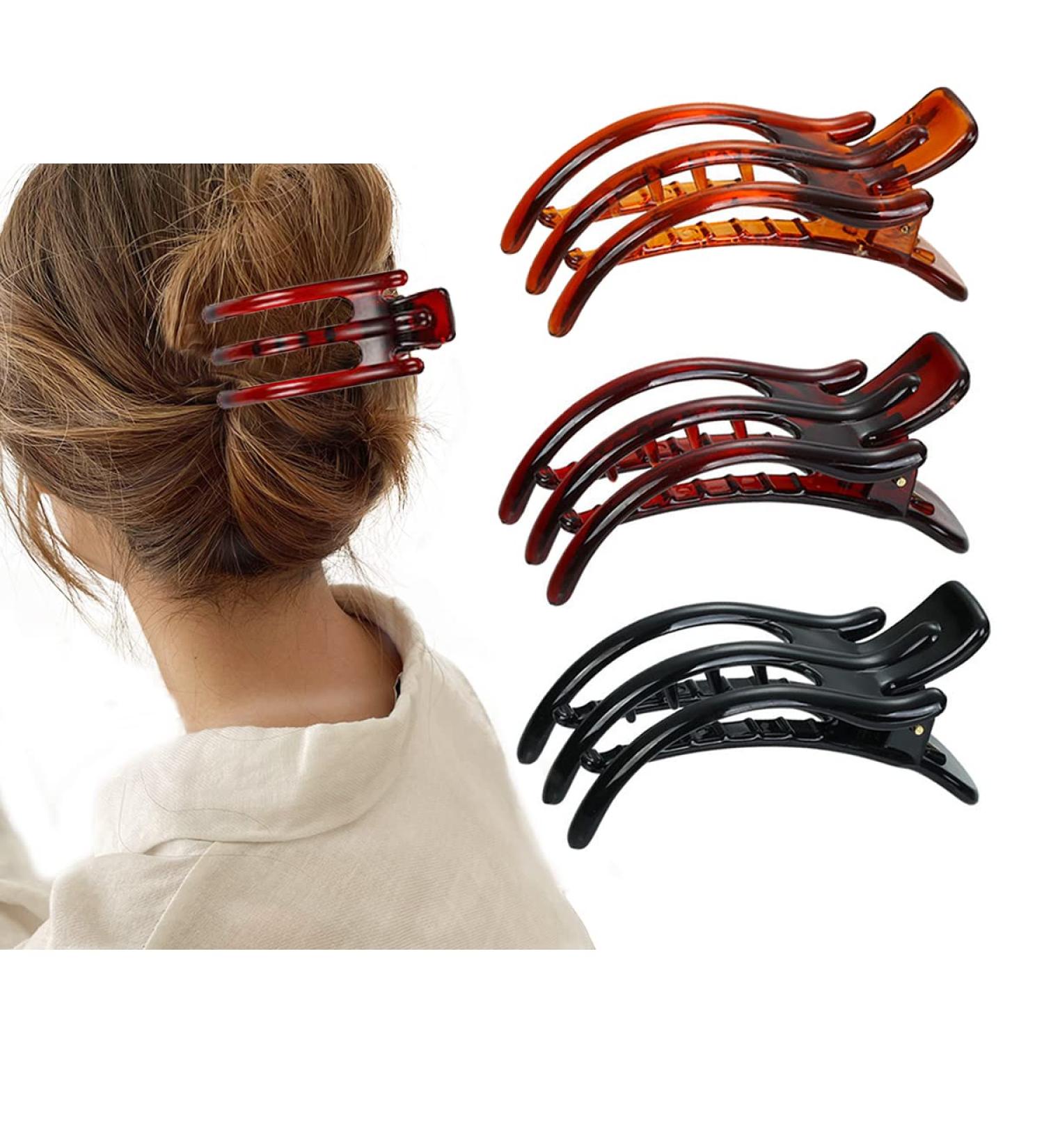 Aaiffey Alligator Clips for Hair - 3Pcs Women's French Curved Medium Hair Clips - Buy Online on GoSupps.com