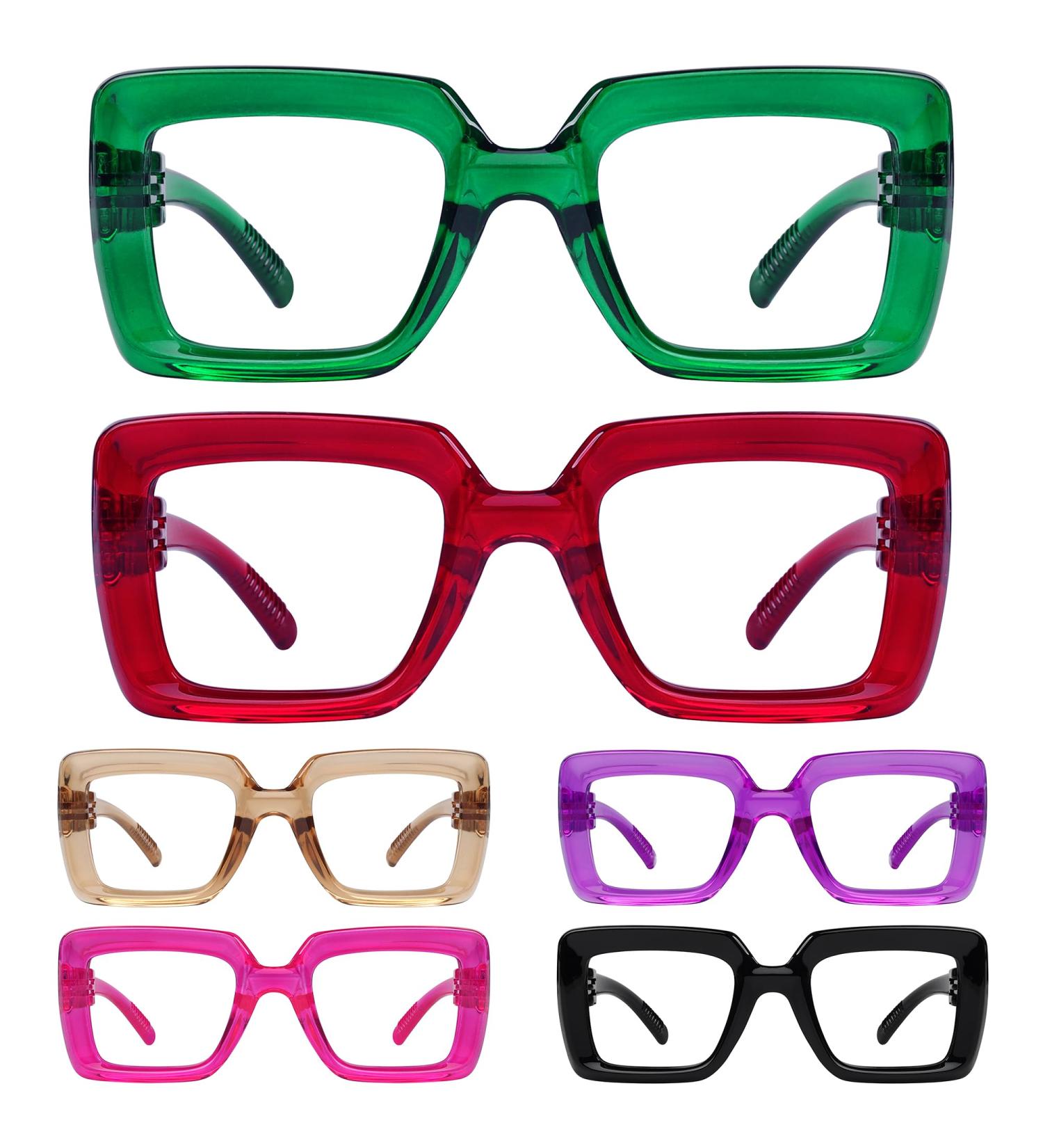 Buy Eyekepper Women's Reading Glasses - 6 Pack Oversized Square +2.25 - Screwless Spring Hinges - Stylish & Affordable International Shipping - Buy Online on GoSupps.com