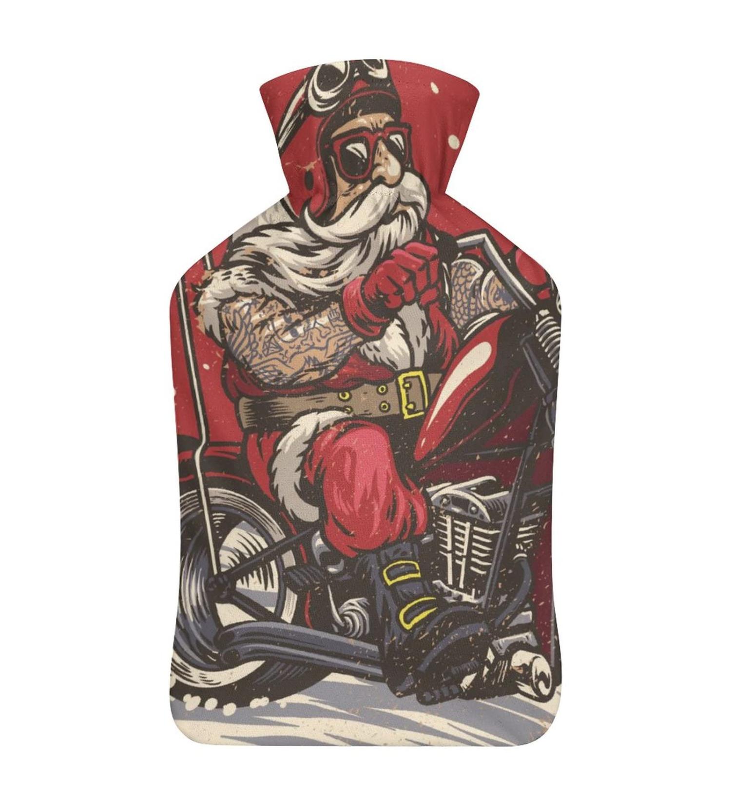 Hot Water Bottle with Lid - Merry Christmas Rubber Hot Water Bag for Pain Relief Cramps & Foot Warmer | Hot & Cold Therapy Shipping Worldwide - Buy Online on GoSupps.com