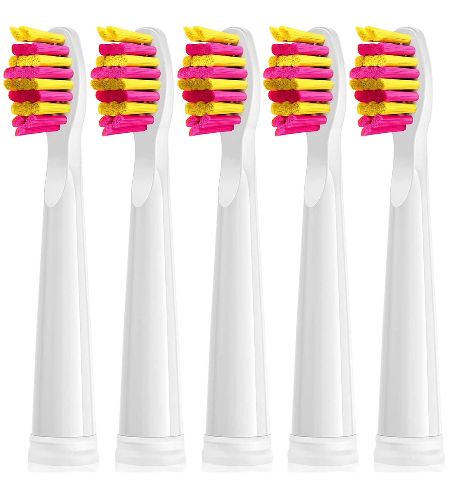 5 Soft Bristle Replacement Brushes for Fairywill D7/D7/507/508/515/117/959 Toothbrush - Compatible Pink Brush Heads - Buy Online on GoSupps.com
