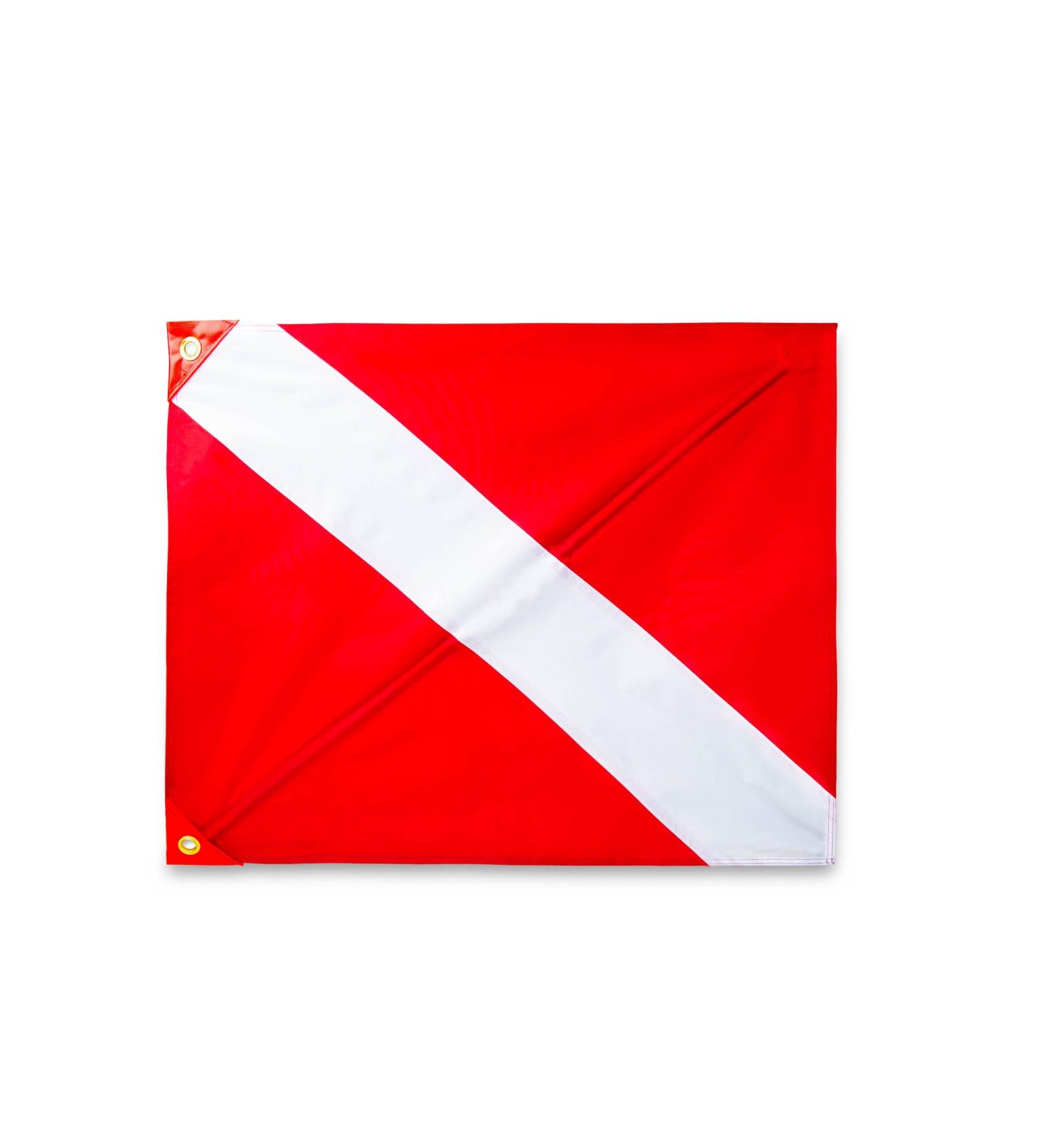 Dive Flag with Removable Stiffening Pole - 20 x 24 | For Scuba Diving, Spearfishing, Freediving | US Legal Size Diver Down Boat Flag - Buy Online on GoSupps.com