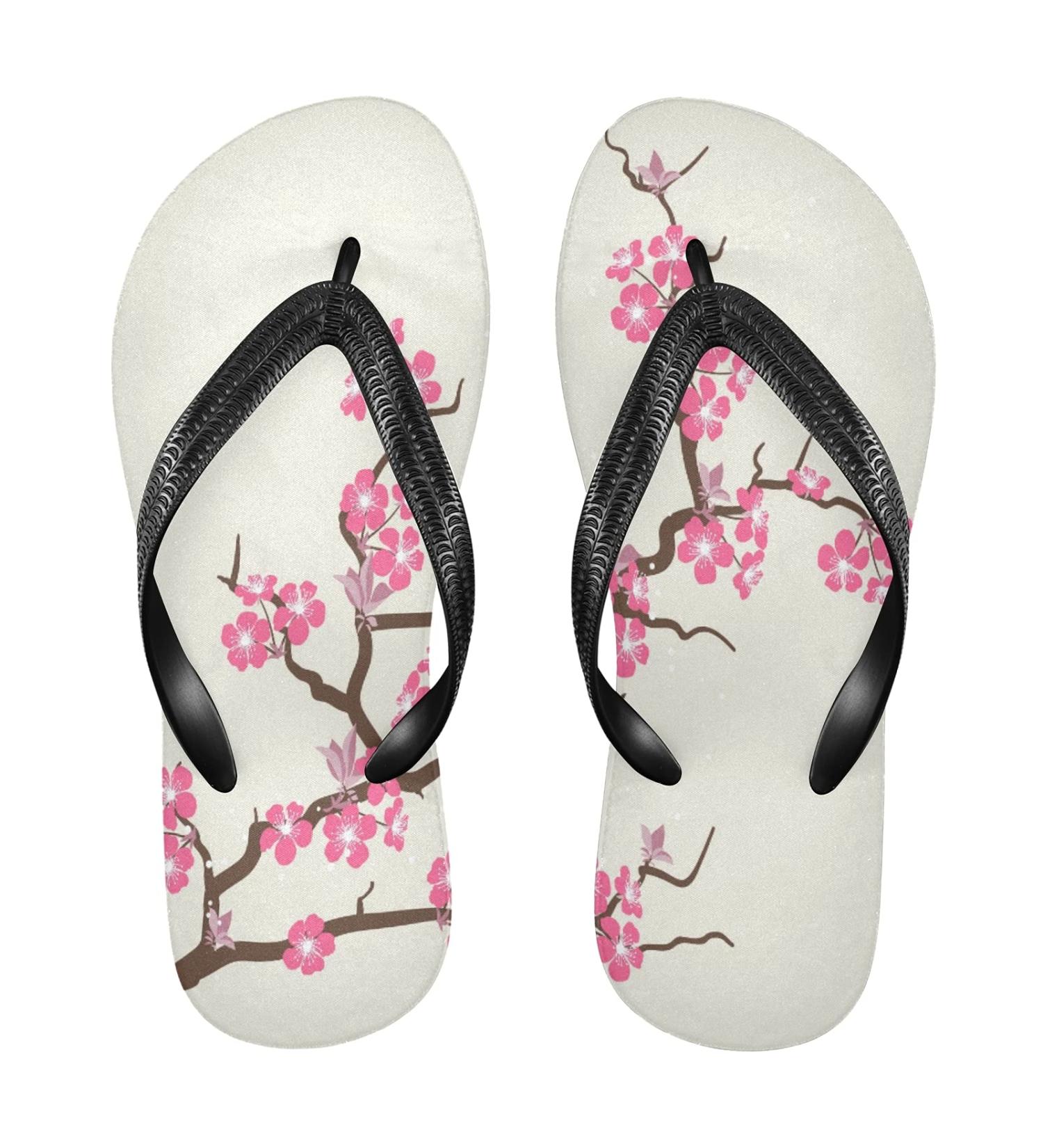 Shop Mnsruu Cherry Blossom Flip Flops - XXL Multi-Colored Footwear for Home Hotel Spa & Travel | Unisex Comfort - Buy Online on GoSupps.com