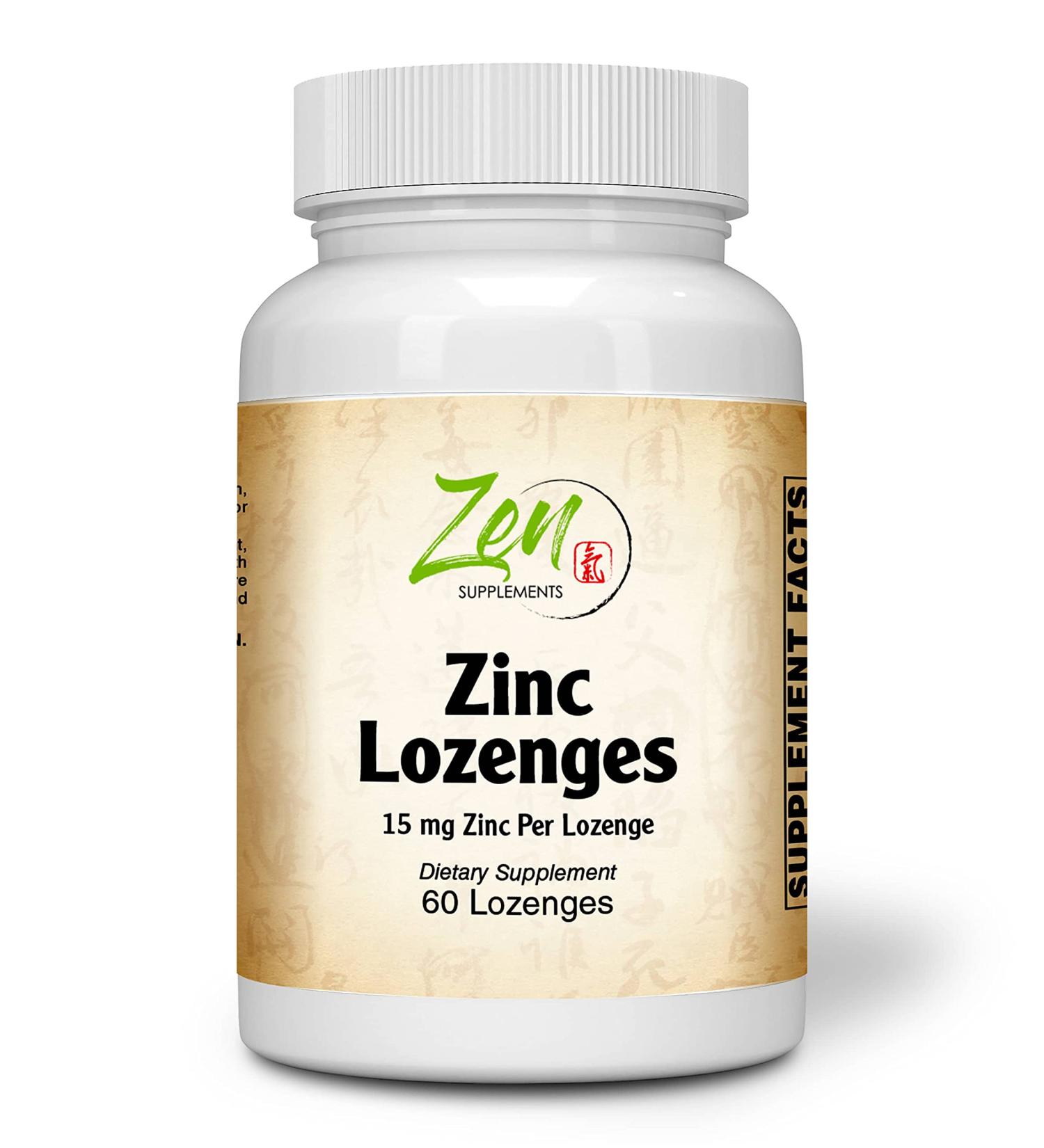 Zen Supplements Zinc Lozenges 15mg - Immune Support Antioxidant Supplement | 60-Lozenge Pack - Buy Online on GoSupps.com