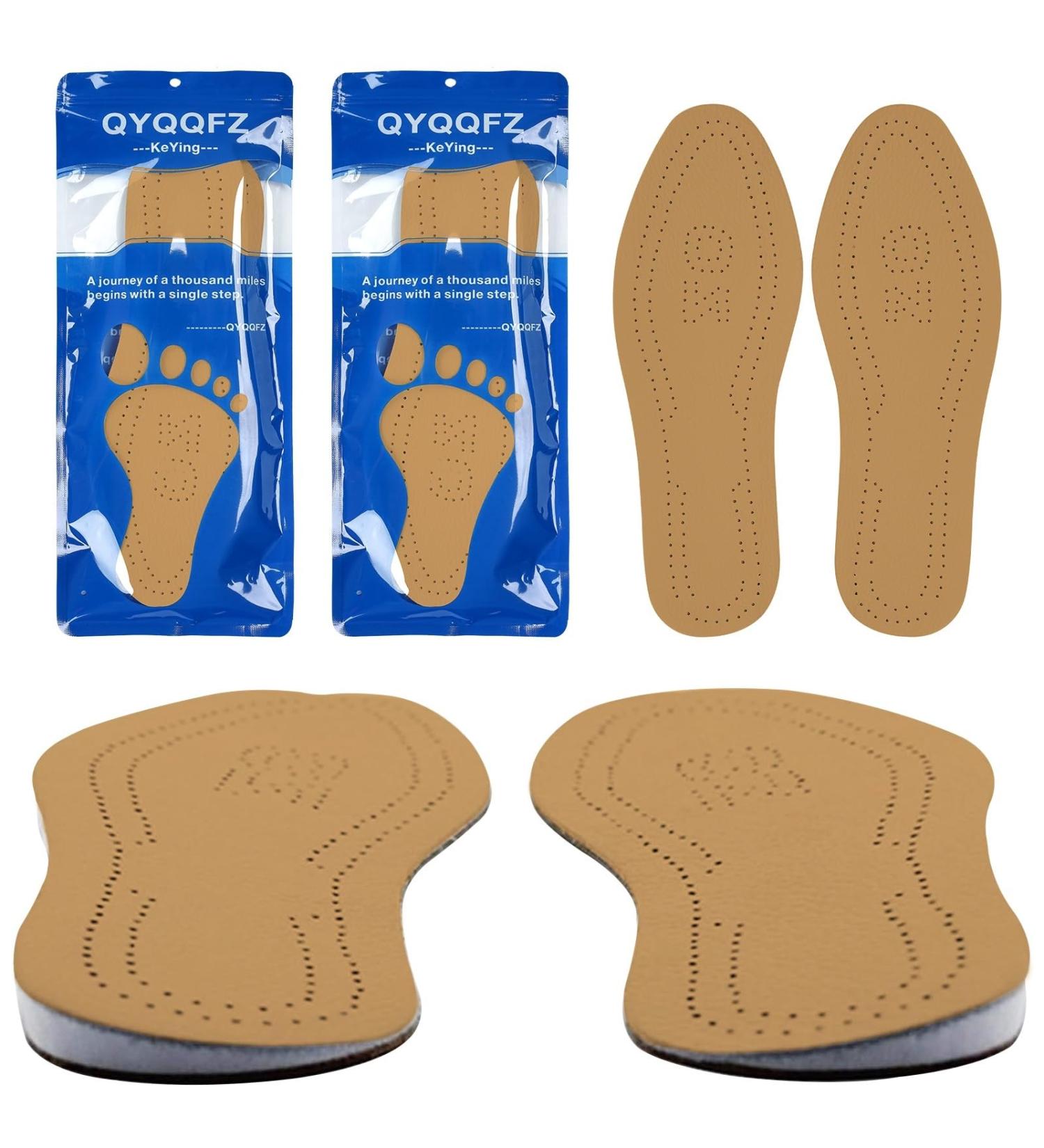 Orthopedic Leather Insoles for Pronation & Supination - 2 Pairs Heel Inserts & Wedge Pads for Men & Women (Size 39-40 - Buy Online on GoSupps.com