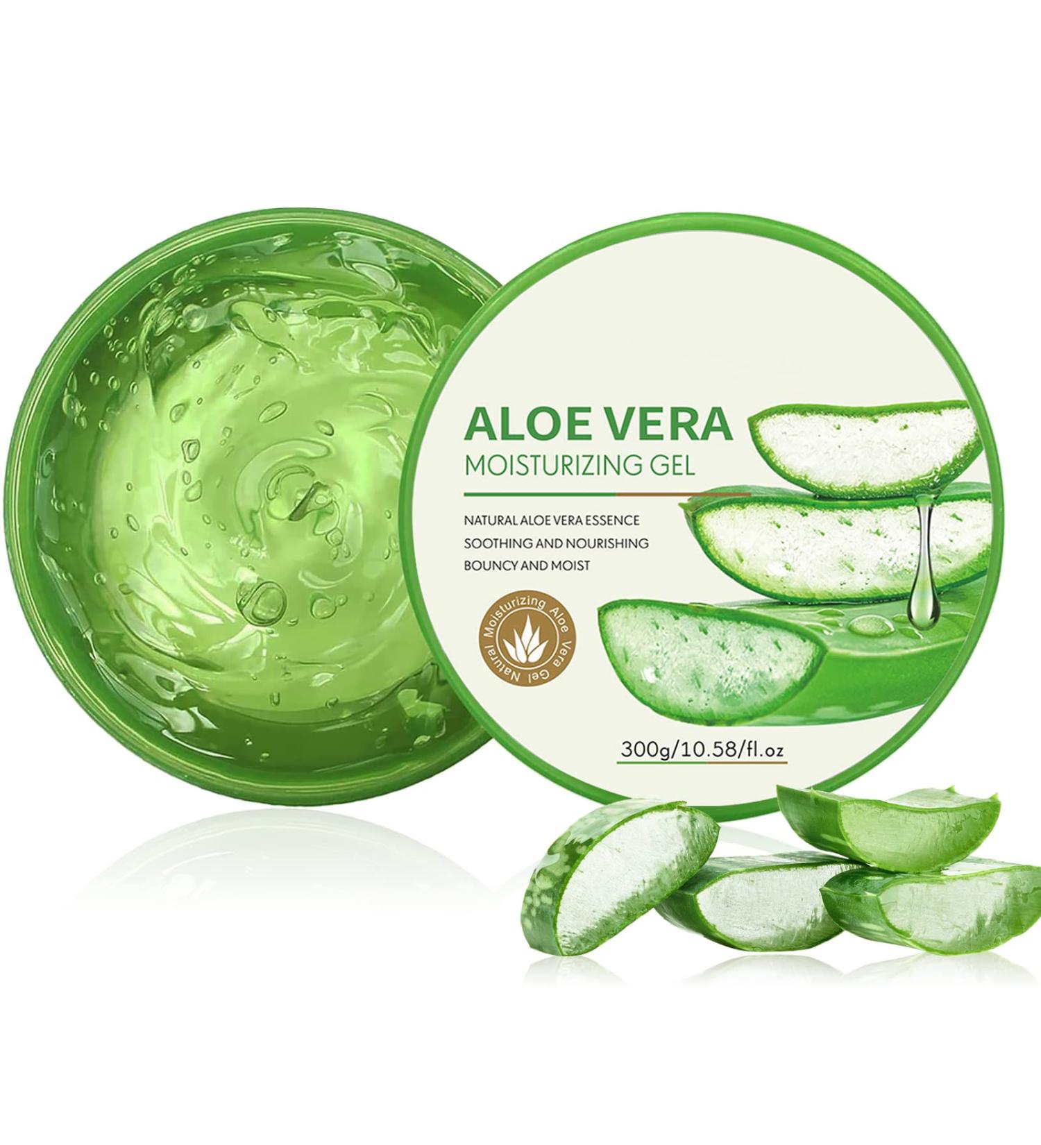 Organic Aloe Vera Gel 300ml - Sunburn Repair & Hydration for Face Hair & Body - Ideal for Sensitive Skin - Buy Online on GoSupps.com