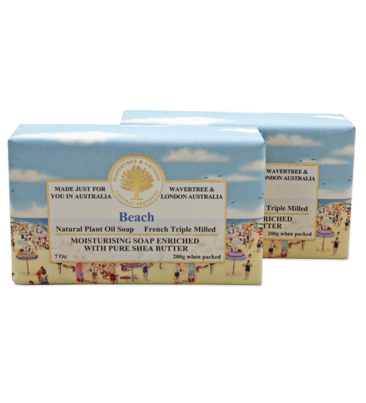 Wavertree & London Beach 7oz Moisturizing Natural Soap Bar with Shea Butter (2 Bars) - Buy Online on GoSupps.com