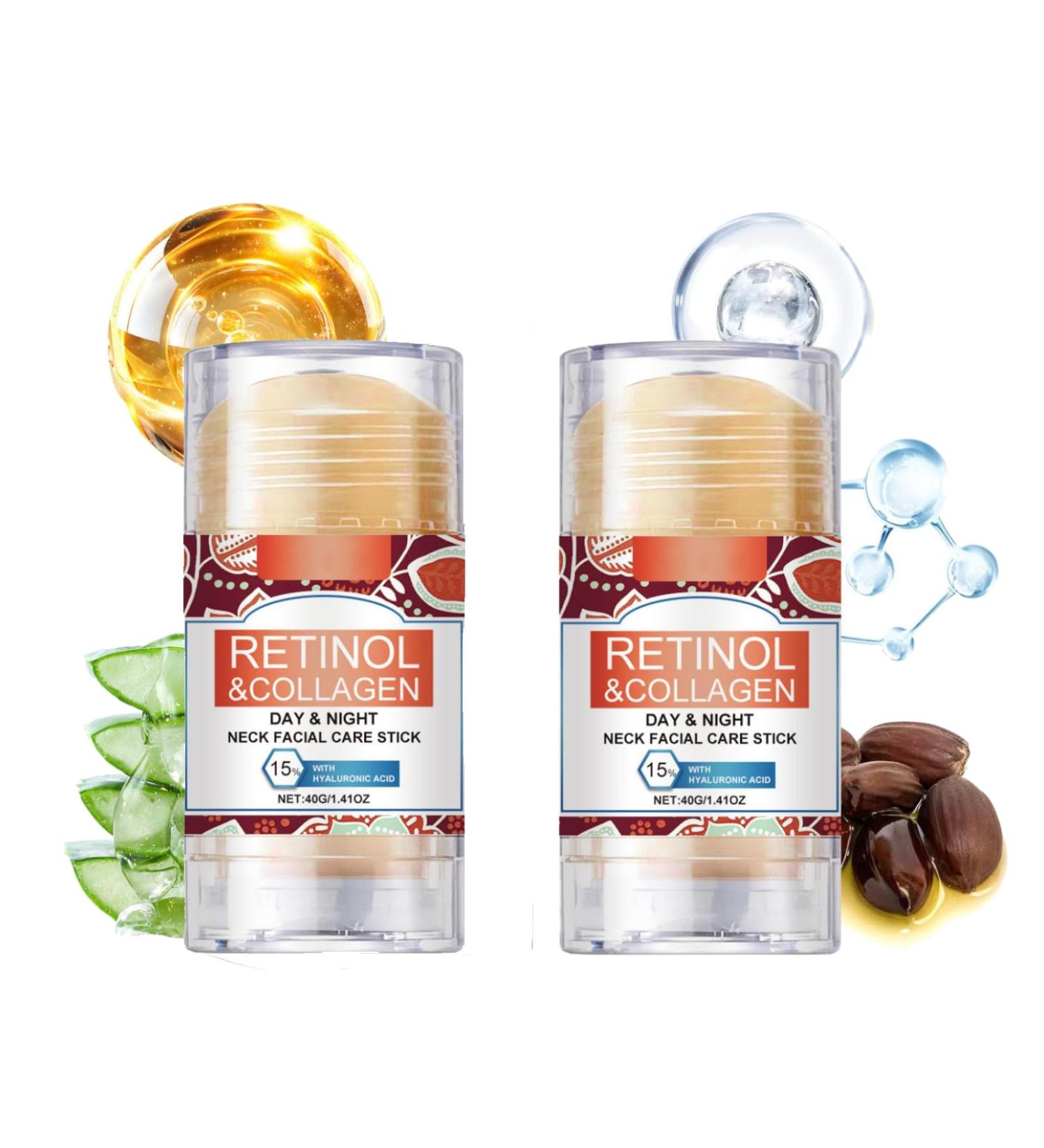 Retinol Collagen Facial Stick Face and Neck Stick Skin Tightening Cream Lifting and Firming to Reduce Neck Wrinkles (2) - Buy Online on GoSupps.com