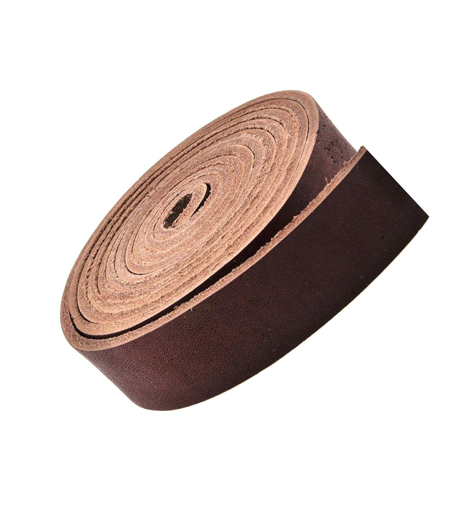 Mandala Crafts Genuine 1 Inch Wide Brown Leather Strap - 6 Feet Long Flat Black Cowhide Cord for Crafts and Leather Belt Making - Buy Online on GoSupps.com