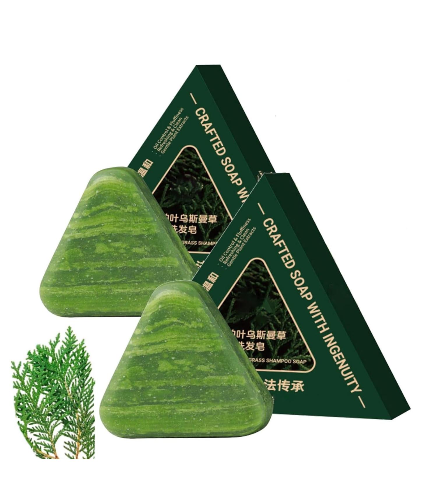  G n rique Nature Triangle Shampoo Bar Nature Seven Green Soap Shampoo natural plant-based solid shampoo gentle cleansing and nourishing care for healthy-looking hair - Buy Online on GoSupps.com