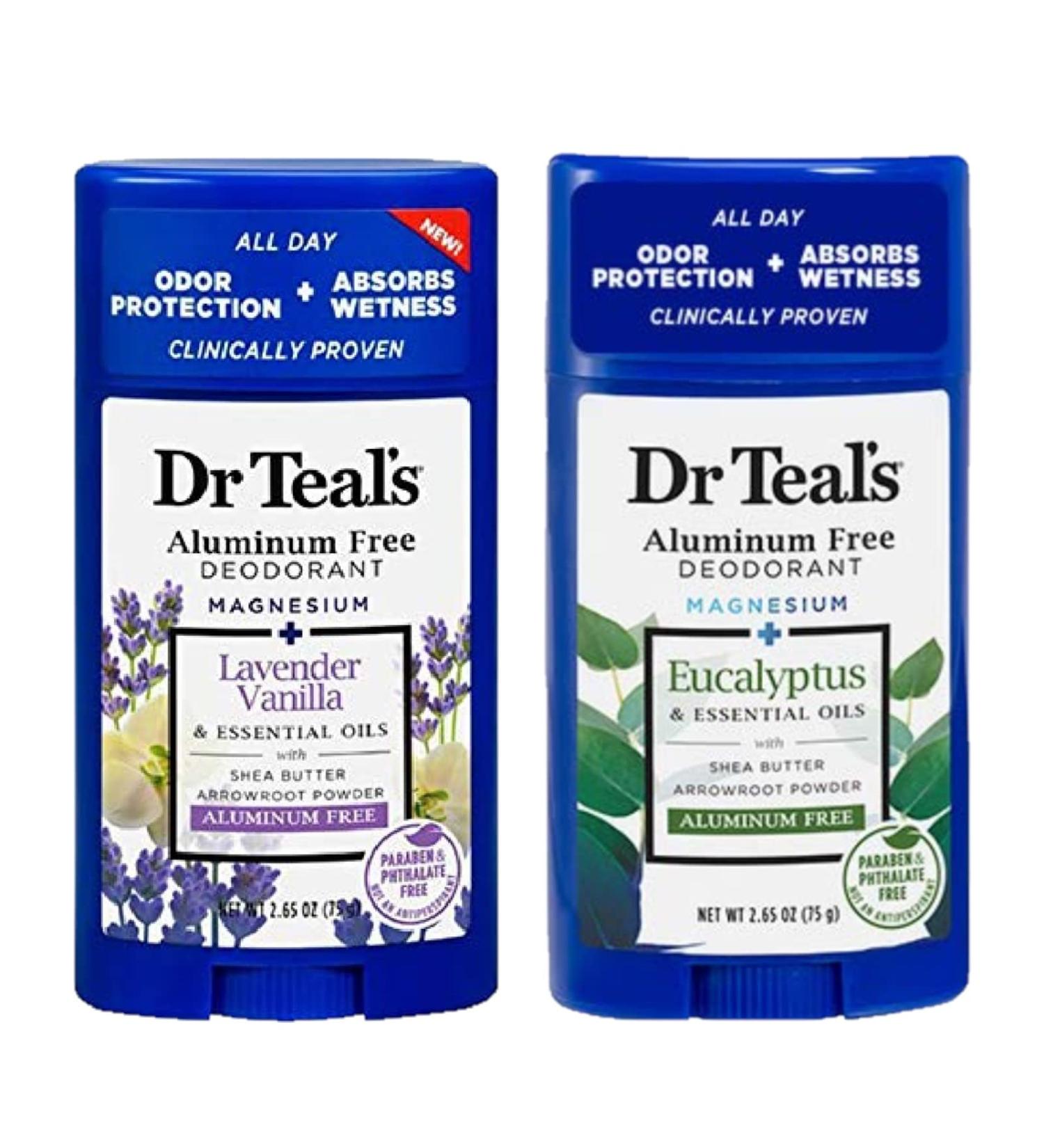 Dr. Teals Deodorant Variety Gift Set - Vanilla Lavender & Eucalyptus (2 Pack) | Essential Oils Shea Butter & Magnesium for Moisture Control - Buy Online on GoSupps.com
